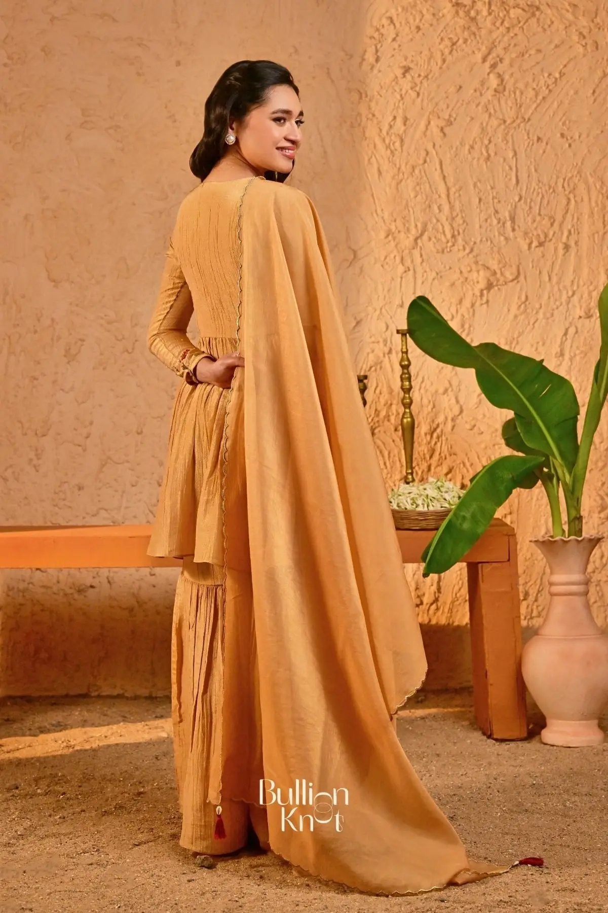 Kanak Sharara Suit (Dress) in Gold
