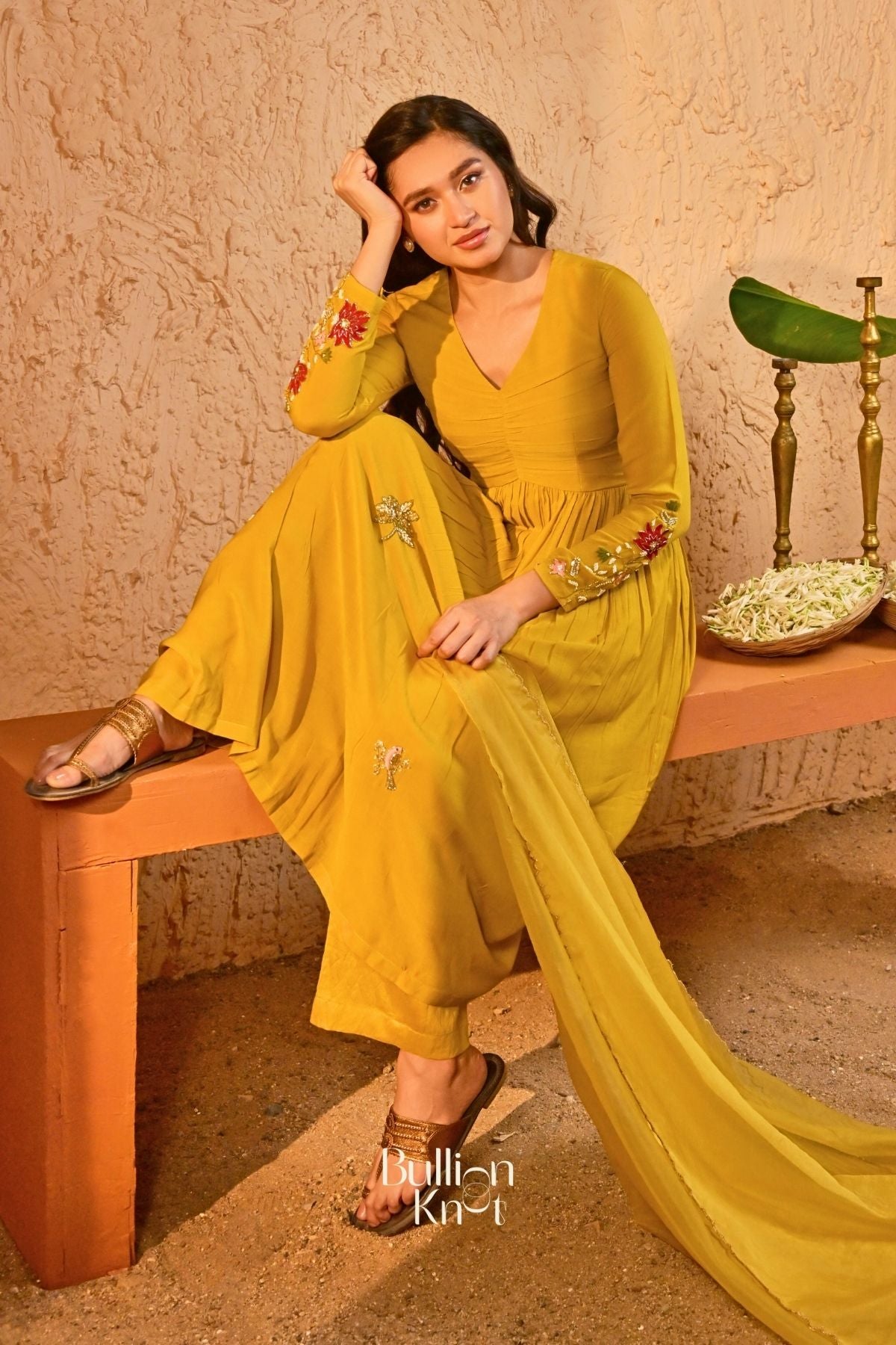 Haritaara Yellow Patchwork A-line Suit Set (Dress) Haritaara Yellow Patchwork A-line Suit Set (Dress)