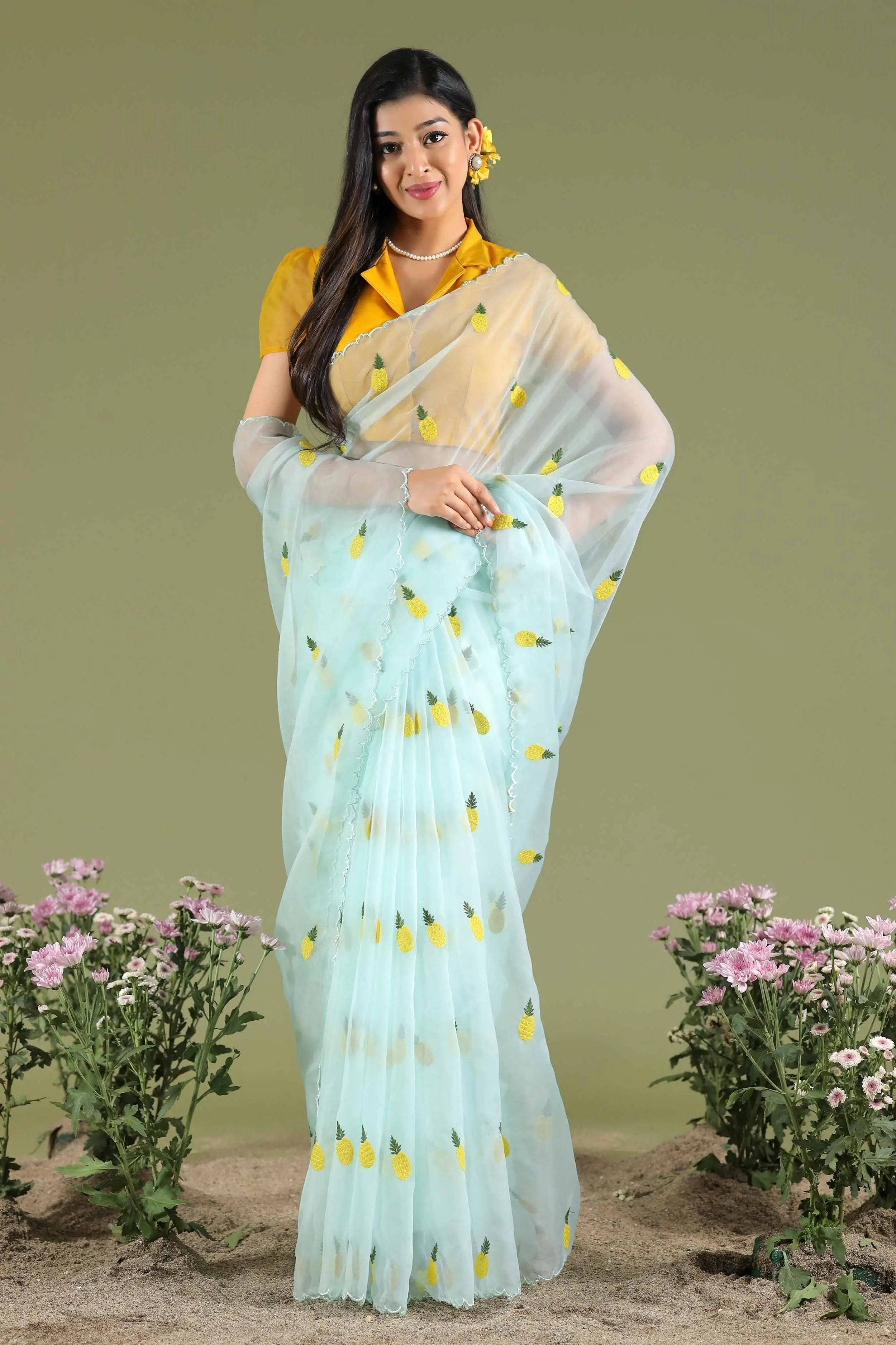 Ananas Organza Saree - Bullionknot