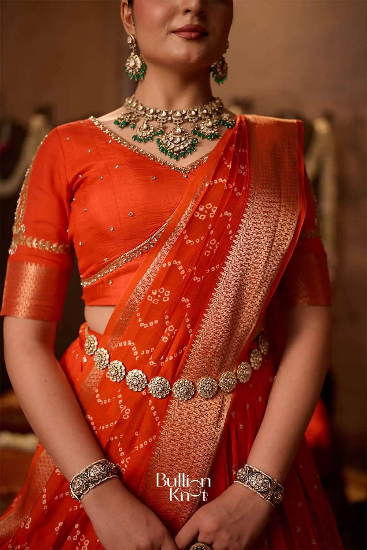 Aamrapali | Viscos Rust Orange Lehenga Set for Weddings