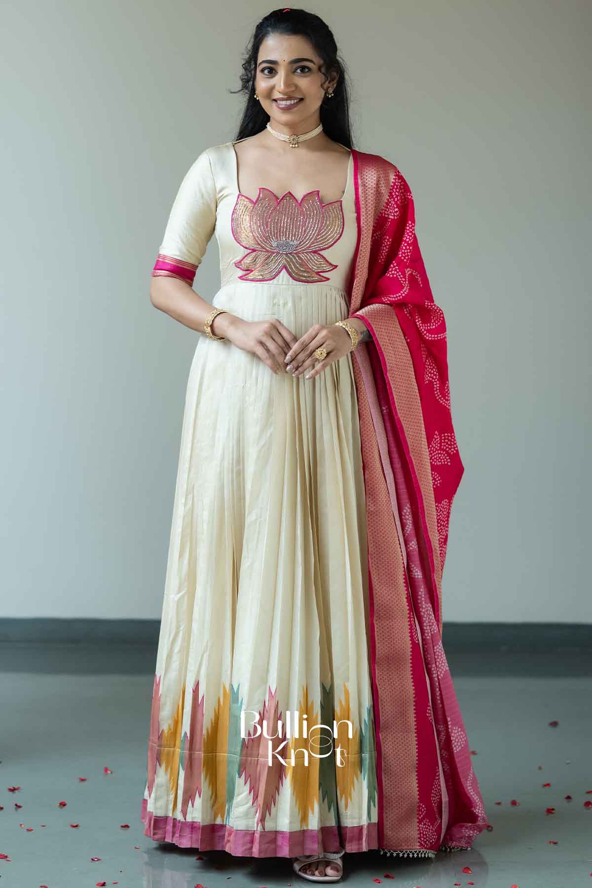 Ilyara | Viscos dola pattu Anarkali Suit Set