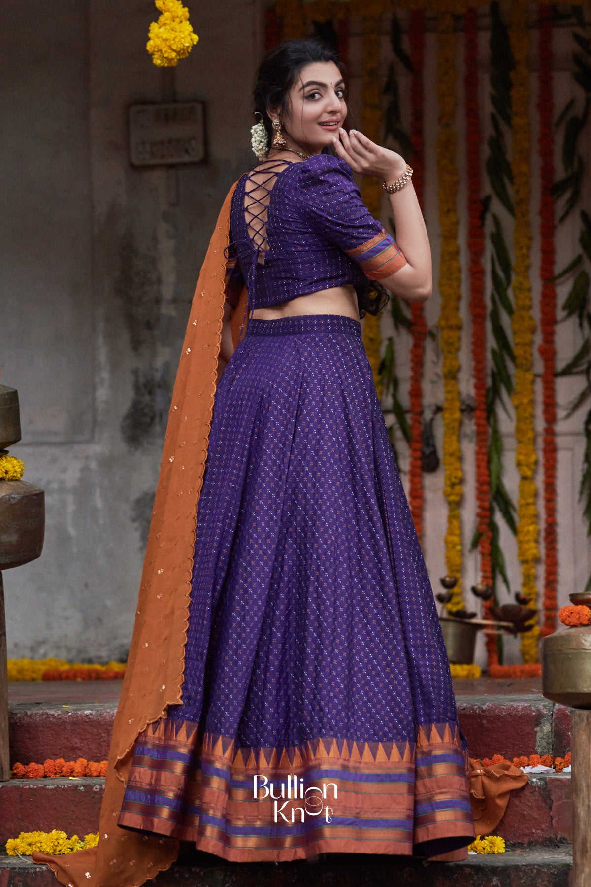 Akhila Naraynpet Half Saree in Purple