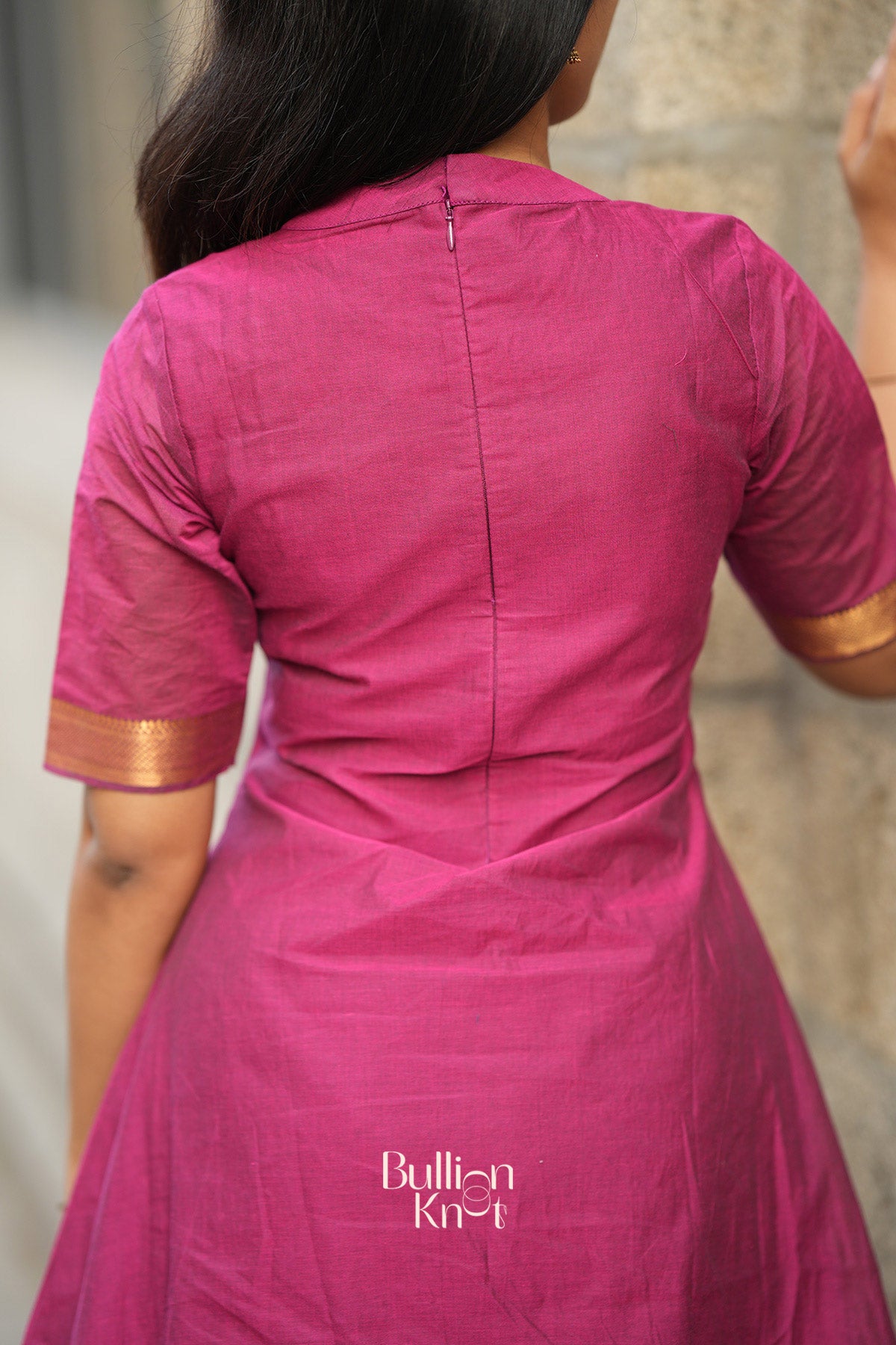 Antra Handloom Kurta Set (Dress) in Magenta