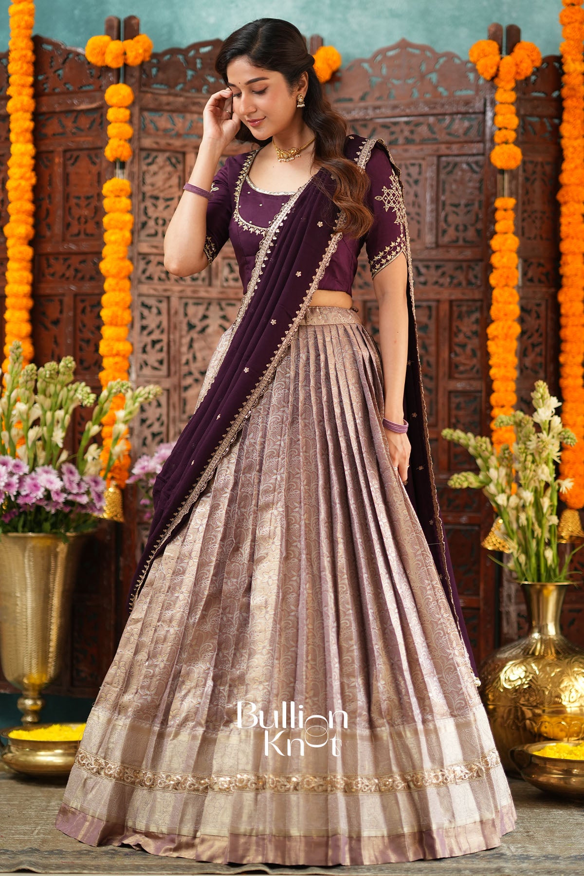 Lajja Russion Rich Wine Lehenga Set