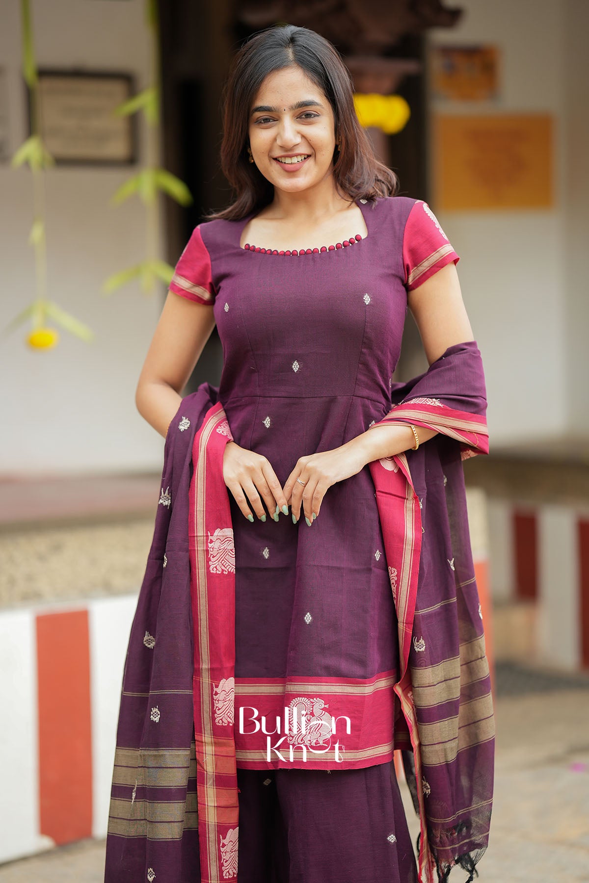 Ankita Handloom Maroon Suit Set