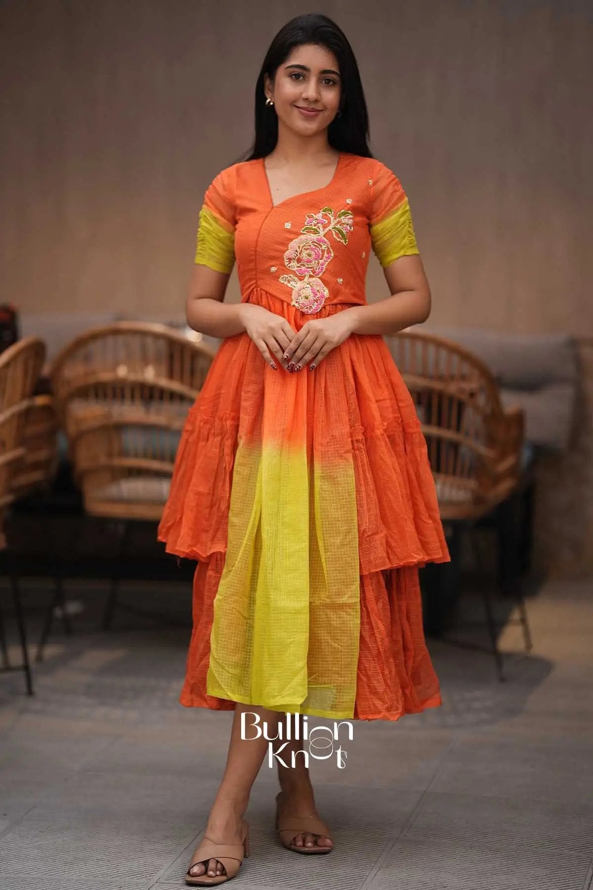 Diora Lime Kota Midi Dress for Summer