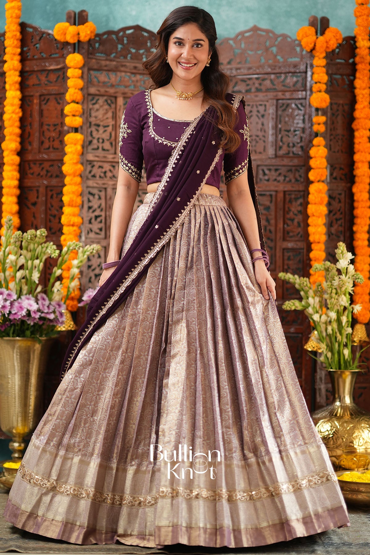 Lajja Russion Rich Wine Lehenga Set