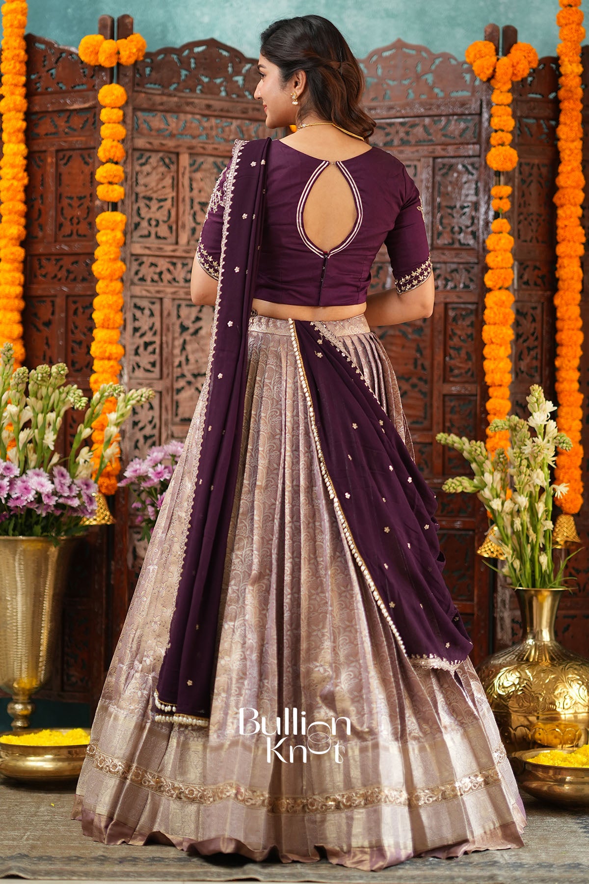 Lajja Russion Rich Wine Lehenga Set