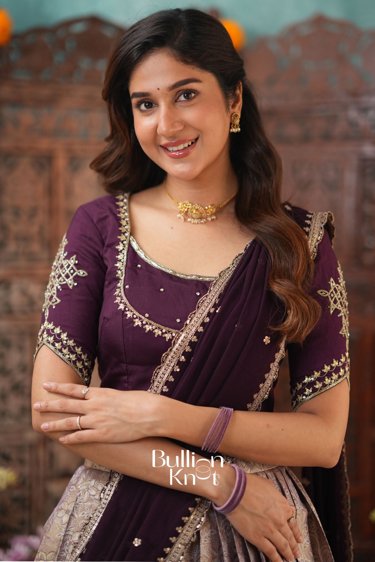 Lajja Russion Rich Wine Lehenga Set