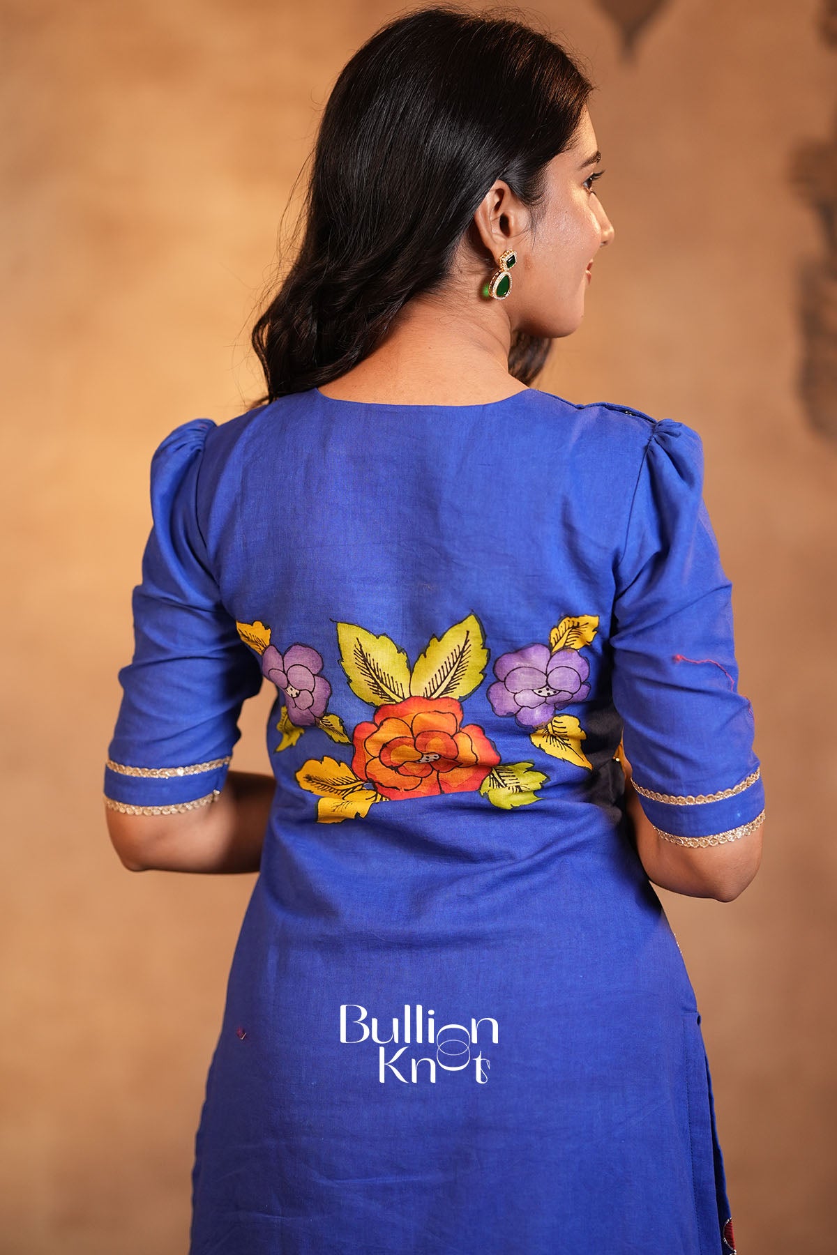 Neela Pan Kalamkari Royal Blue Suit Set