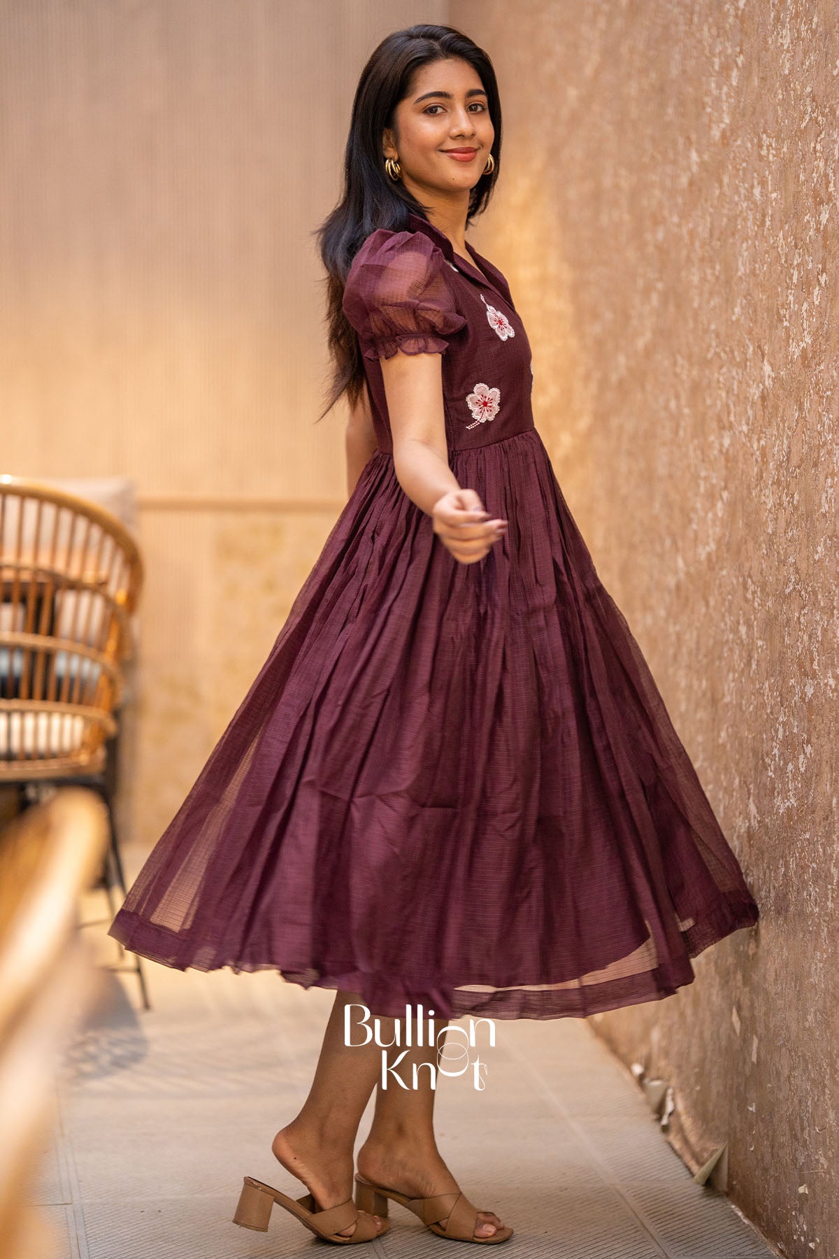 Sifra Softy cotton Handwork Midi Dress