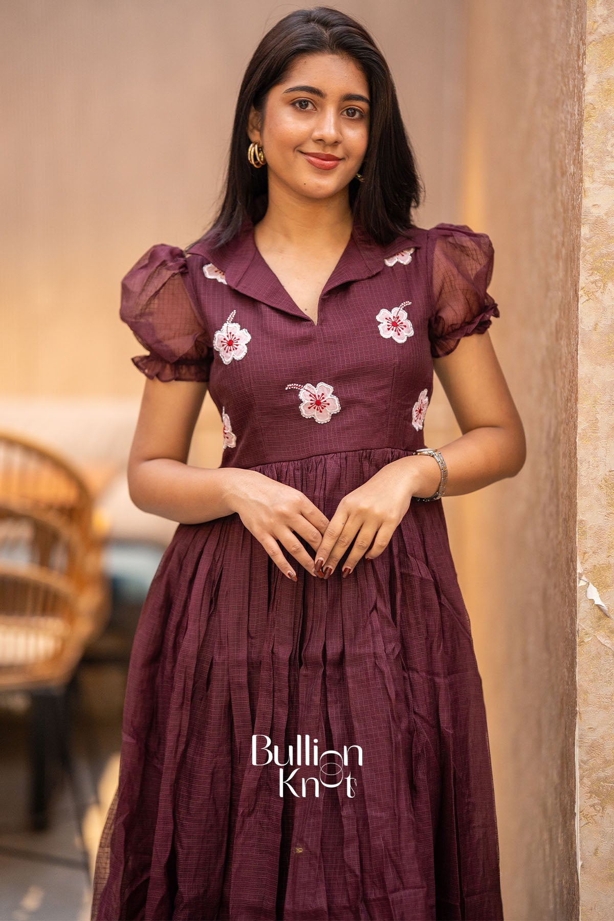 Sifra Softy cotton Midi Dress for Ethnic Wear XXL / Brown