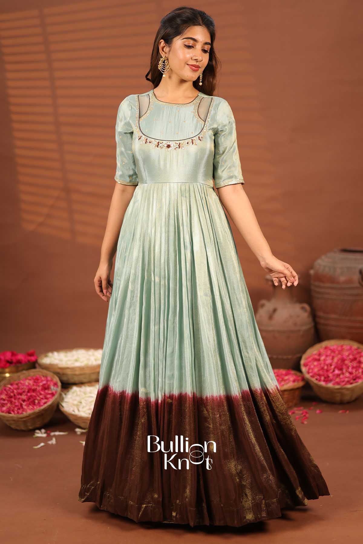 Aqua Brown Shaded Gown | Auralika - Stunning Design