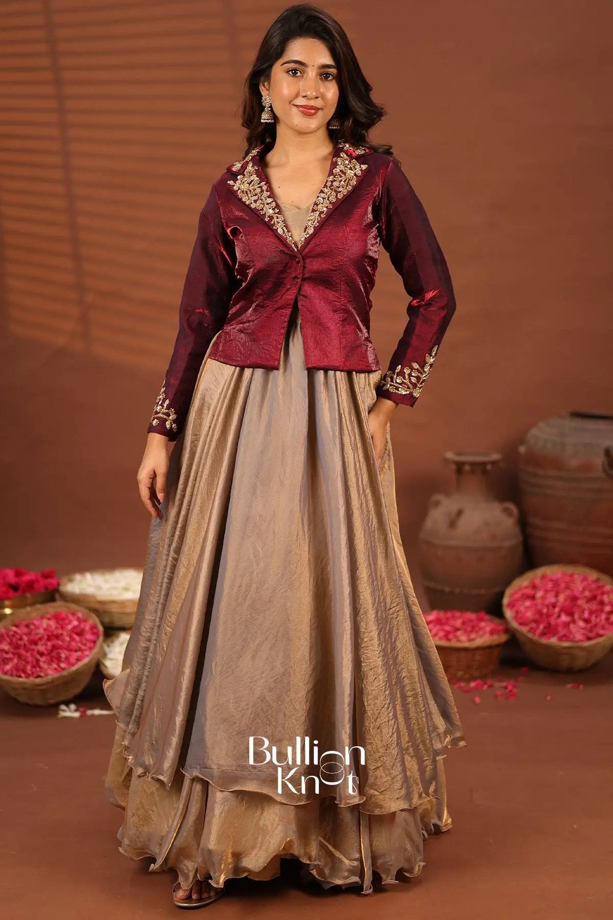 Regal steel gray and Merrun Jacket Indo western