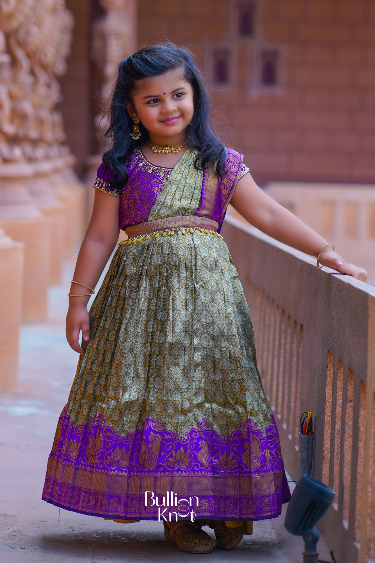 Baby Anika Pattu Dress in Purple