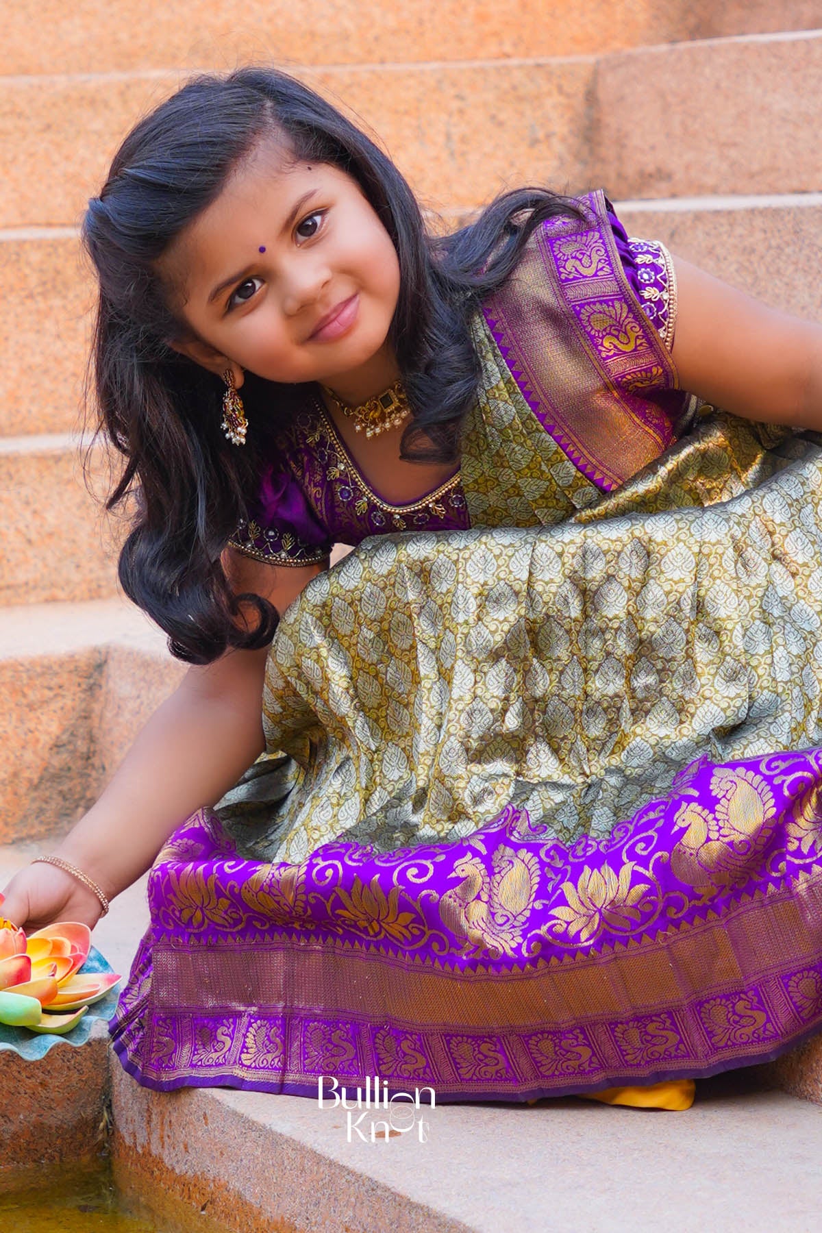 Baby Anika Pattu Dress in Purple