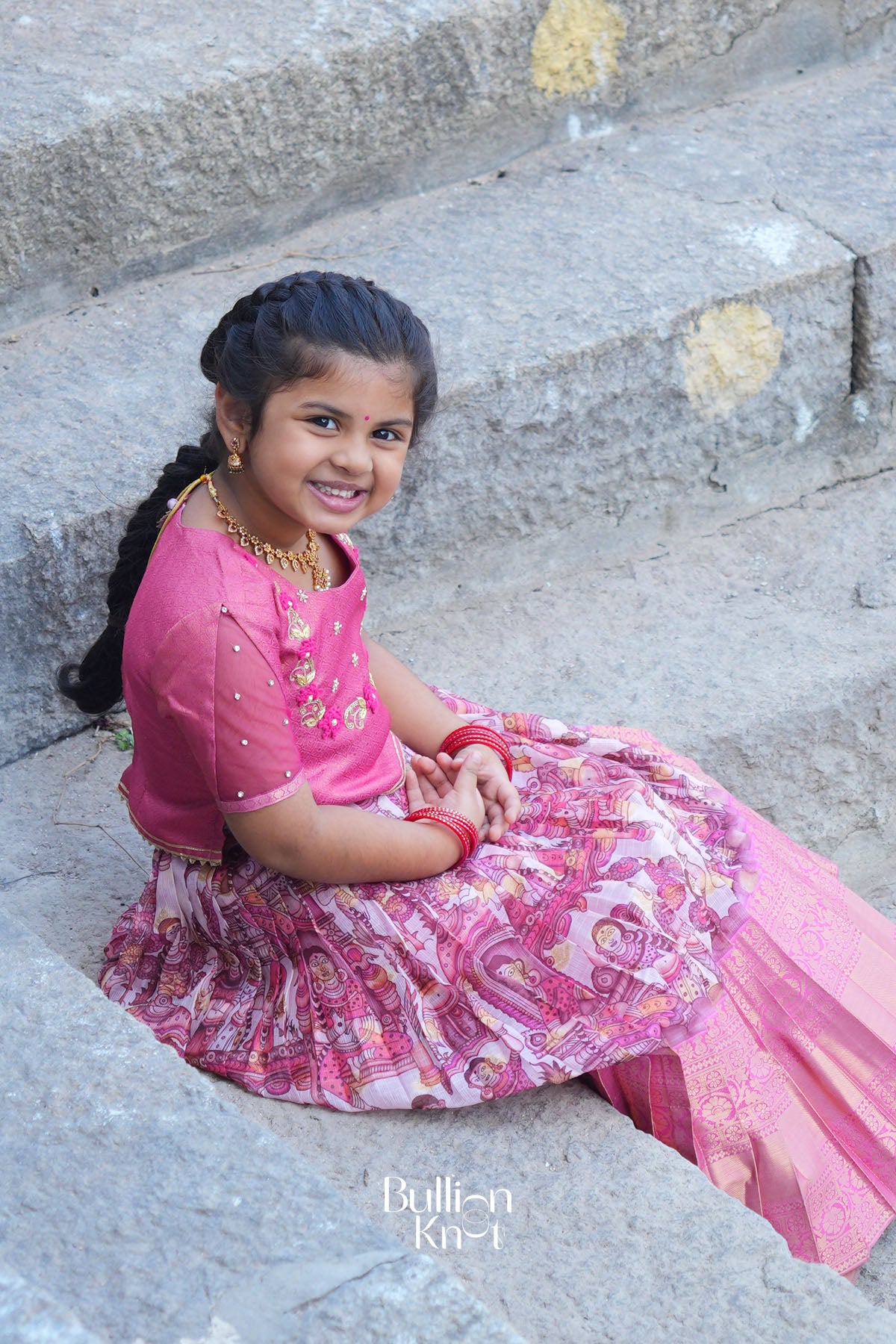 Baby Saanvi Lehenga Set in Pink