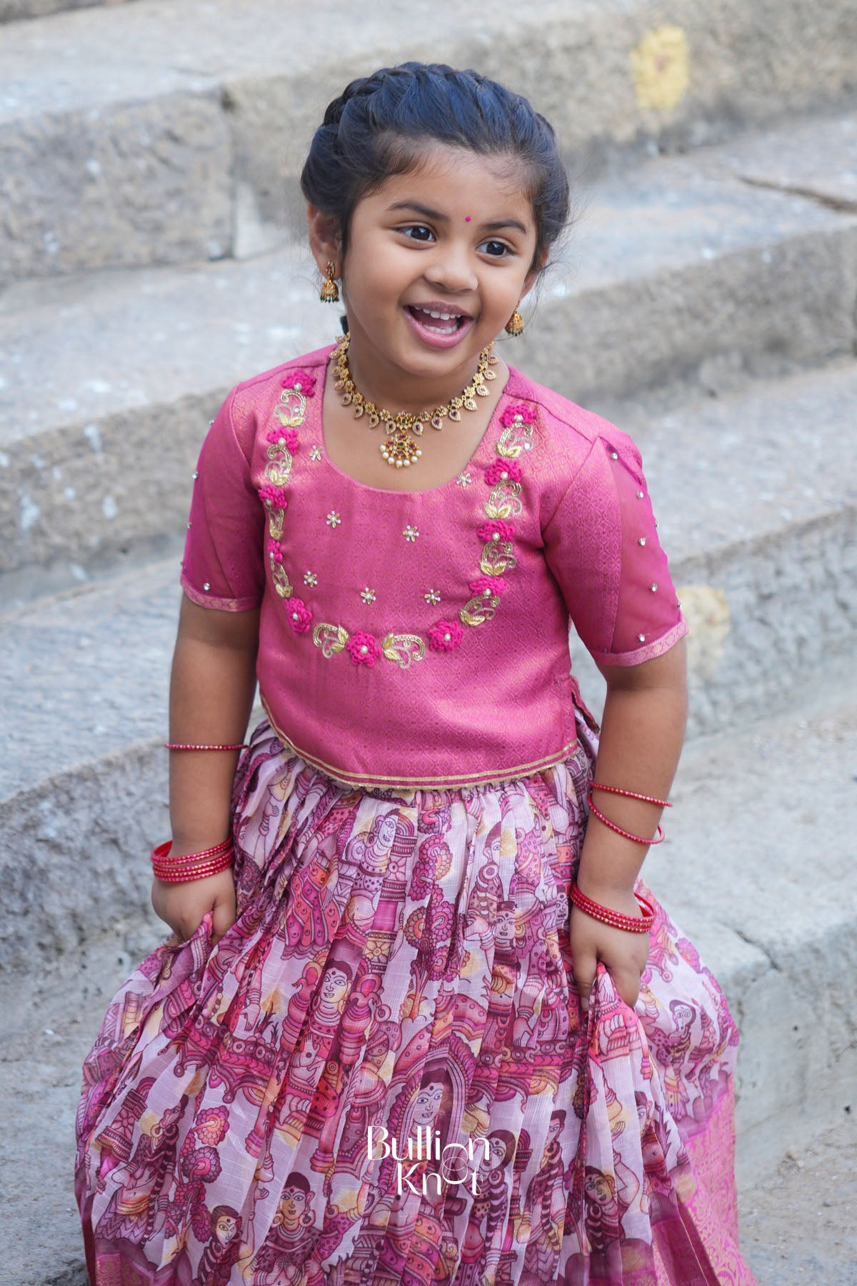 Baby Saanvi Lehenga Set in Pink