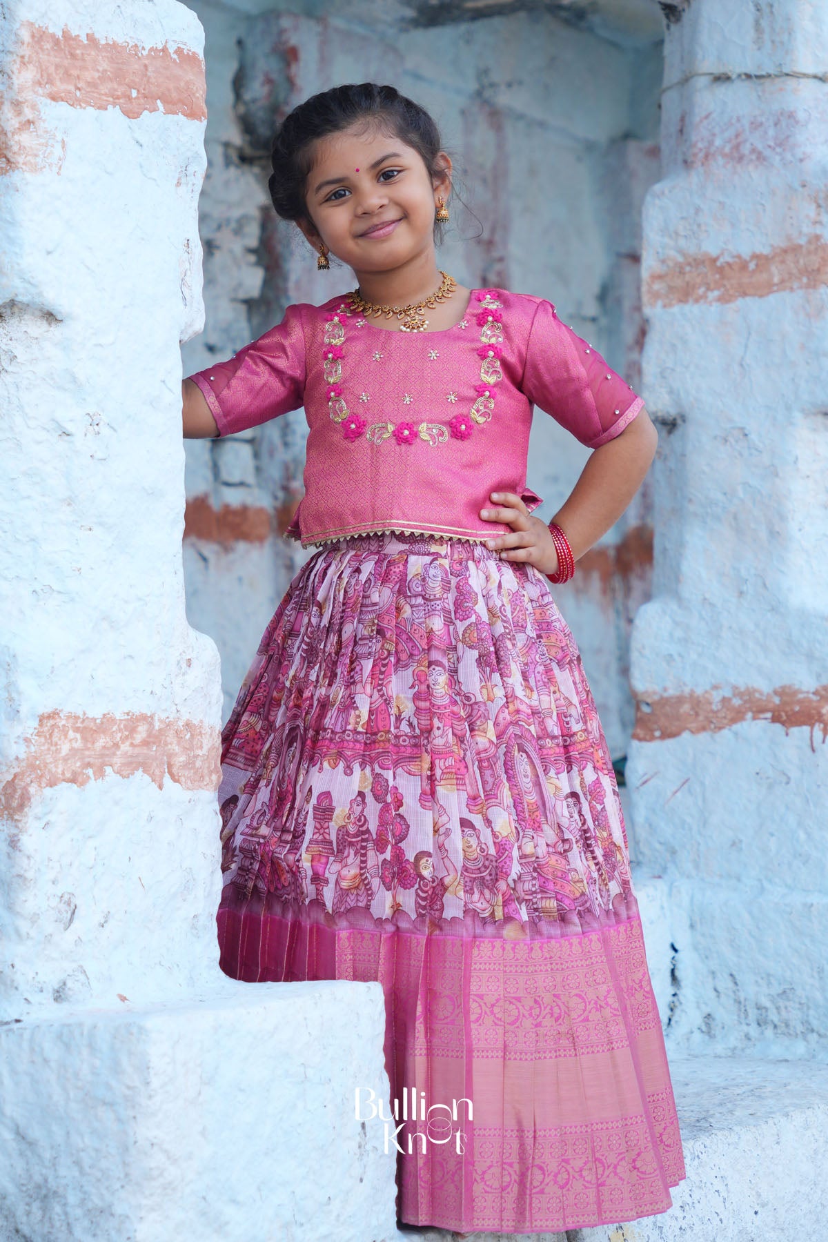 Baby Saanvi Lehenga Set in Pink