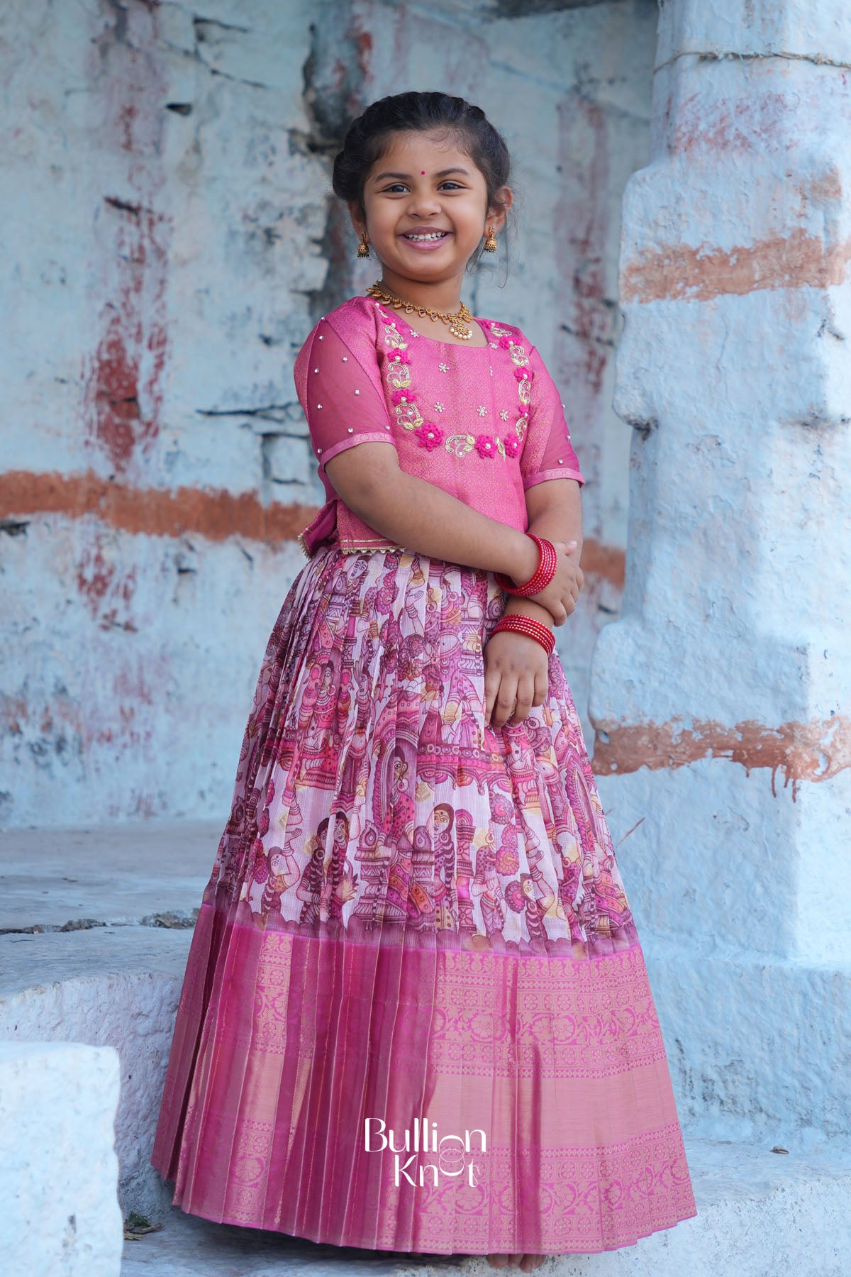 Baby Saanvi Lehenga Set in Pink