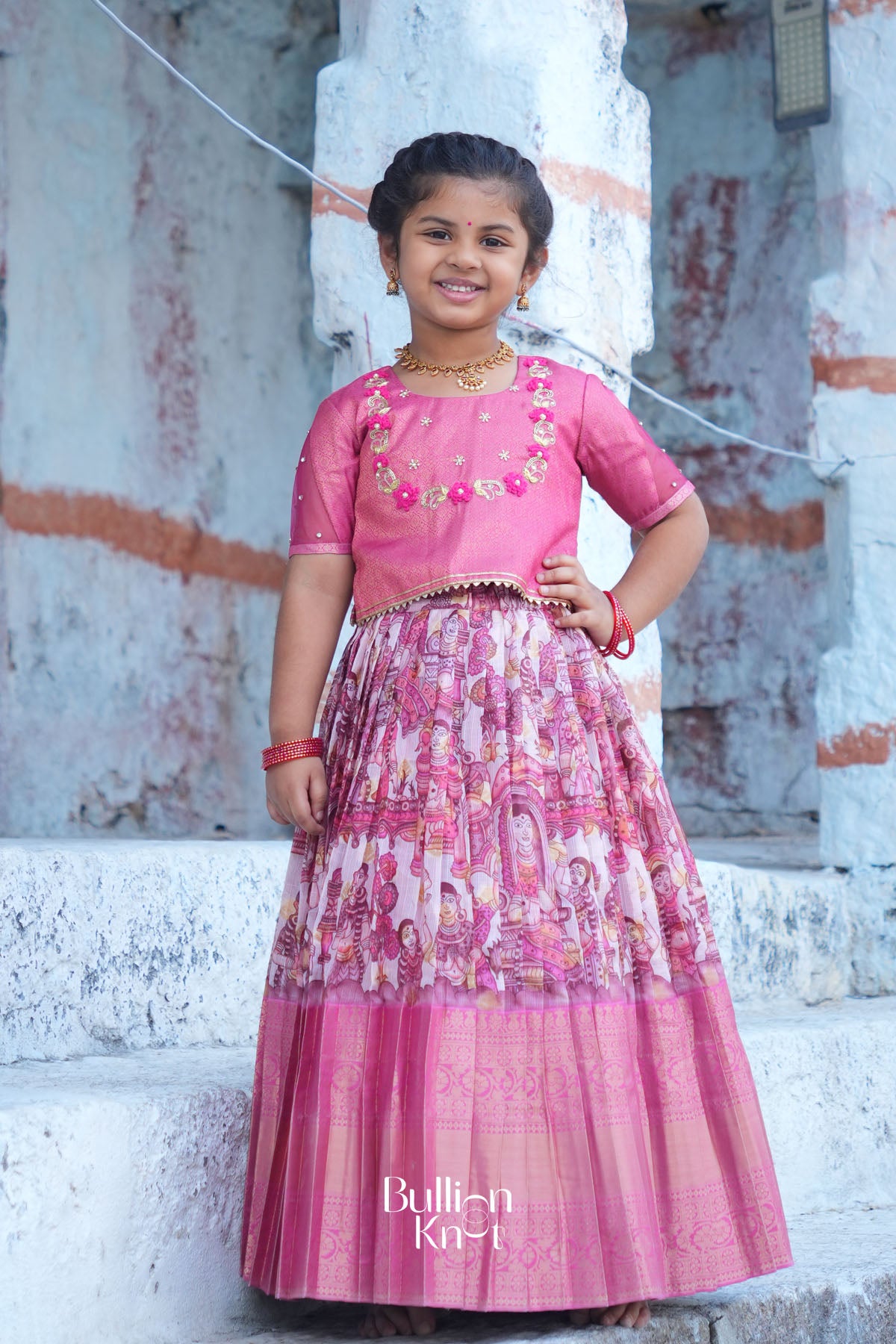 Baby Saanvi Lehenga Set in Pink