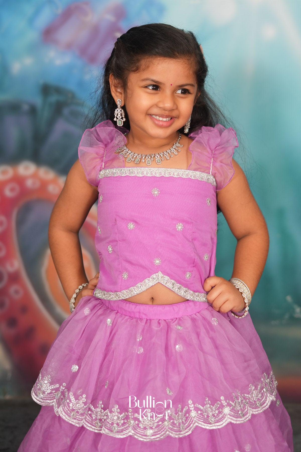 Baby Sumukti Lehenga Set in Lavender