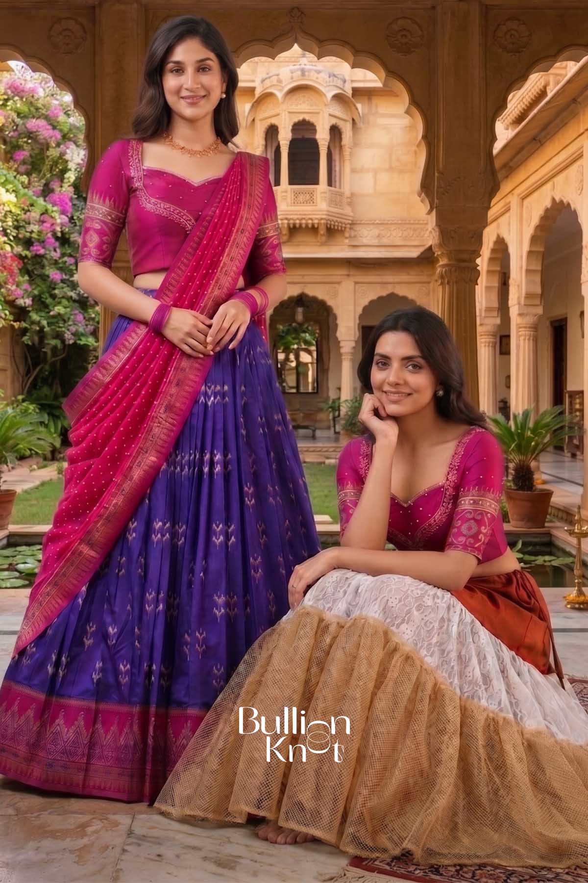 Can Can Skirt + Bhargavi Blue natural crep Lehenga Set for Elegant Celebrations