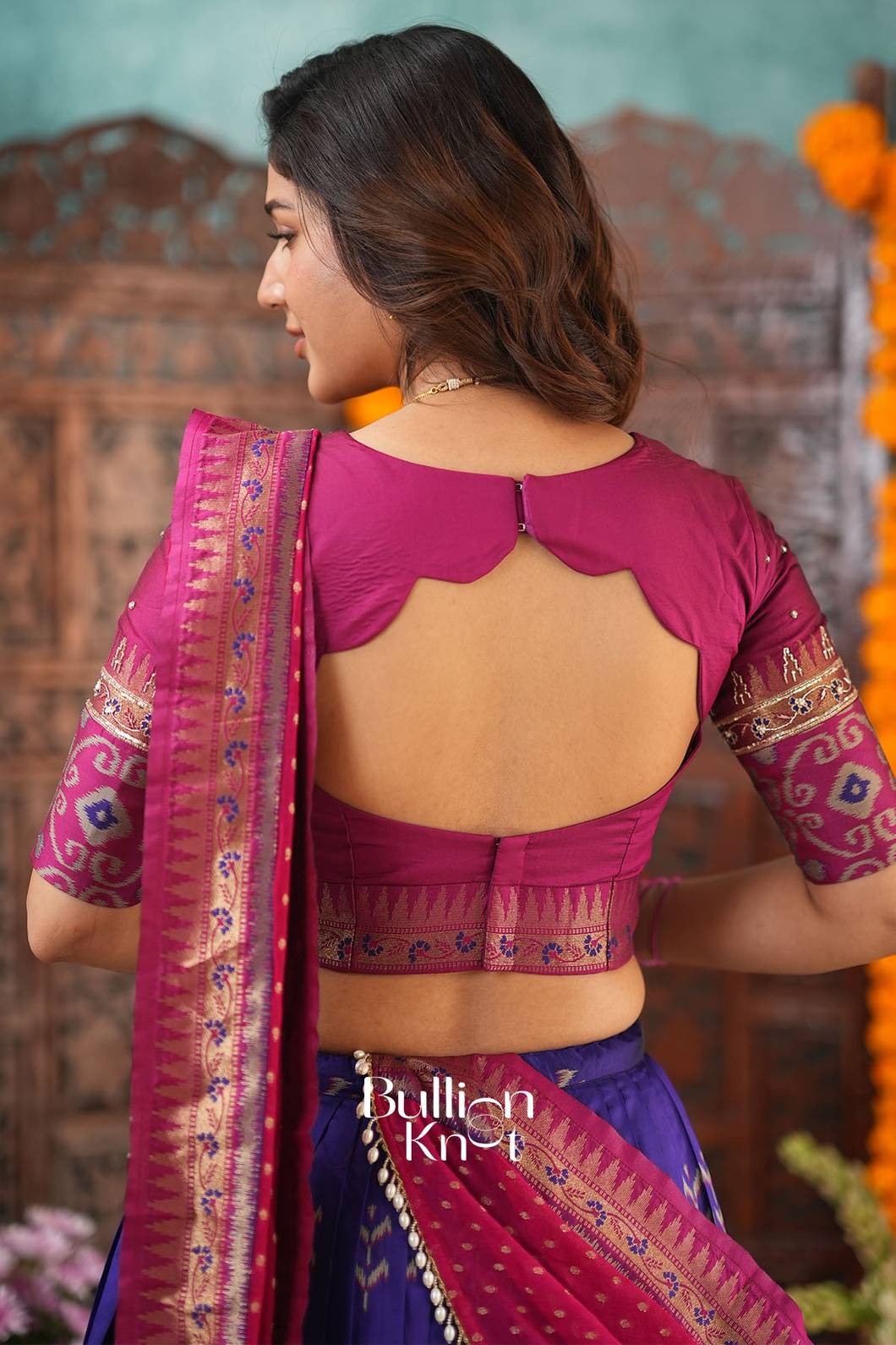 Bhargavi | Blue Crep Lehenga Set for Elegant Celebrations