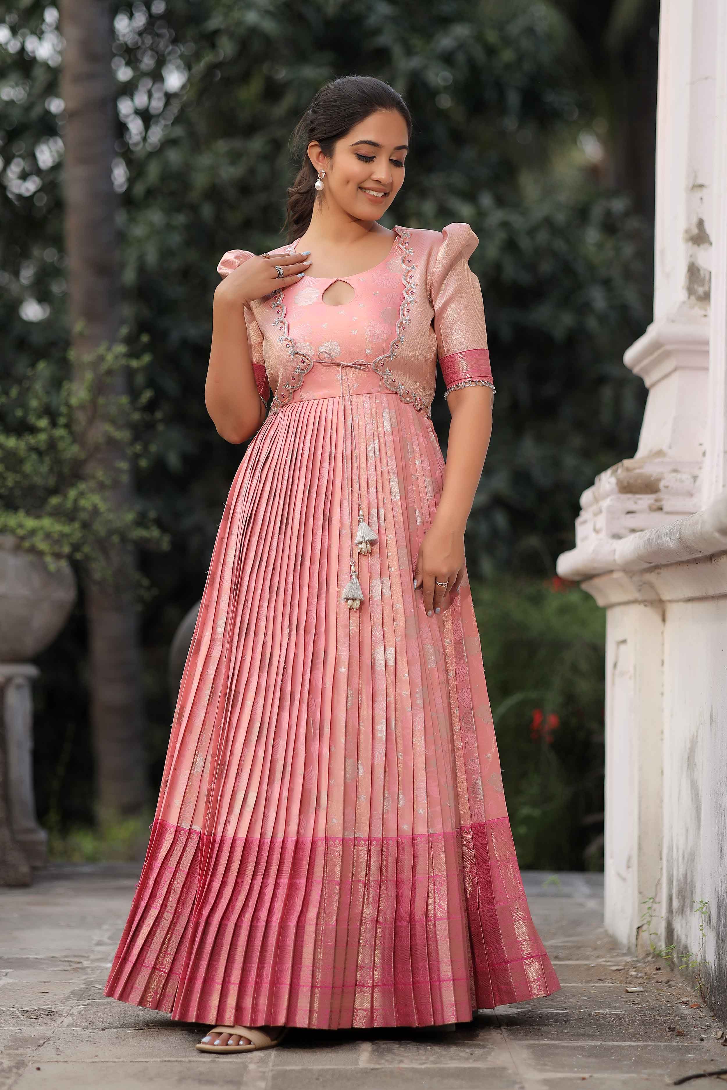 Kurti Umbrella Dress From Saree Pure Cotton Jaipuri Umbrella Dress