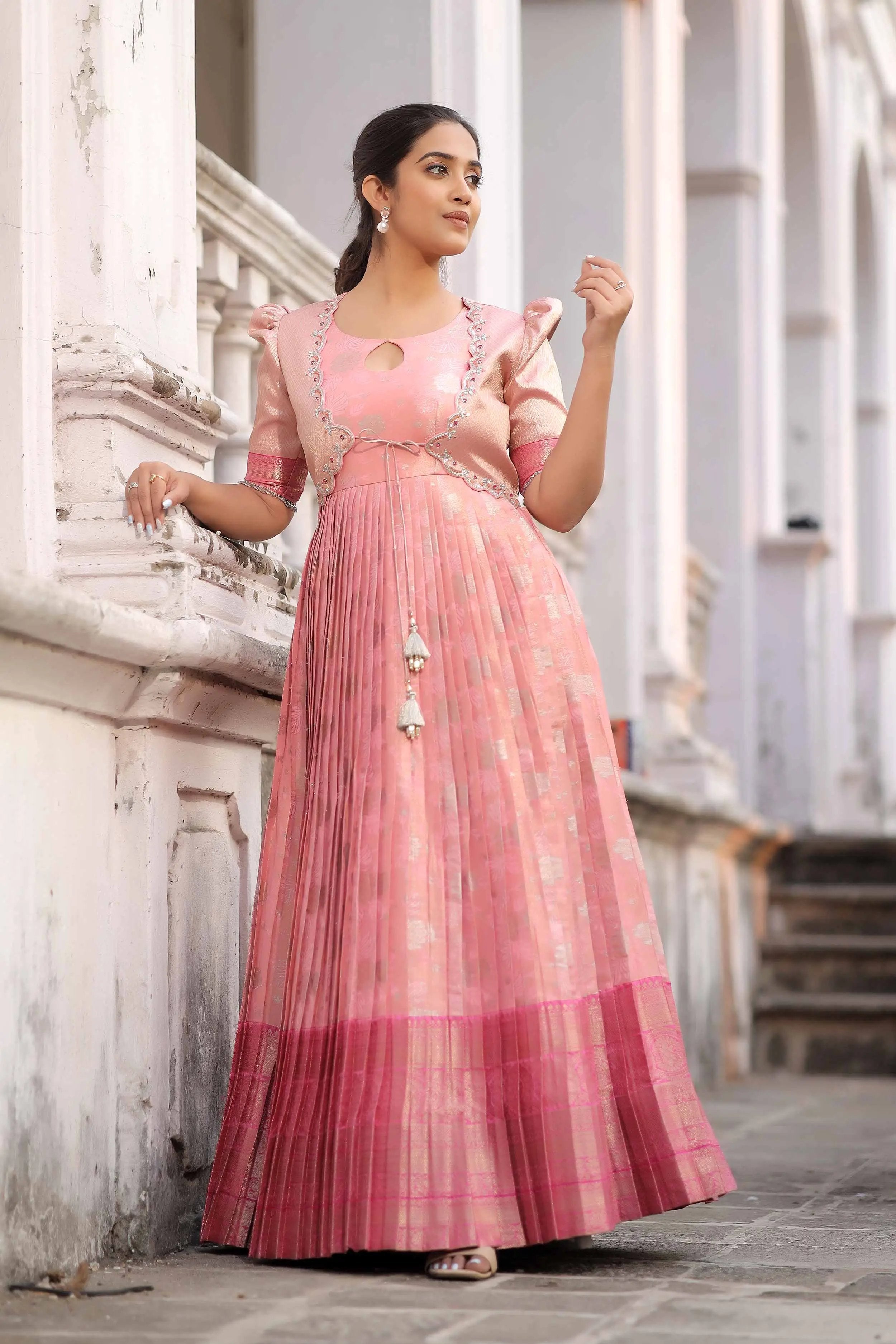 Jacket Style Short Overcoat For Gown Gown Dress Half Coat Model