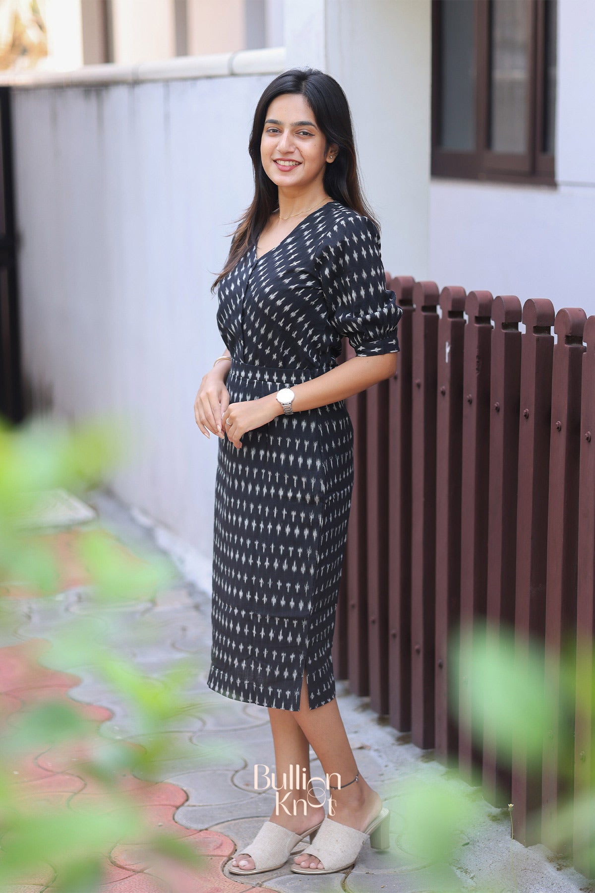 Boho Ikkat Co-ord Set in Black