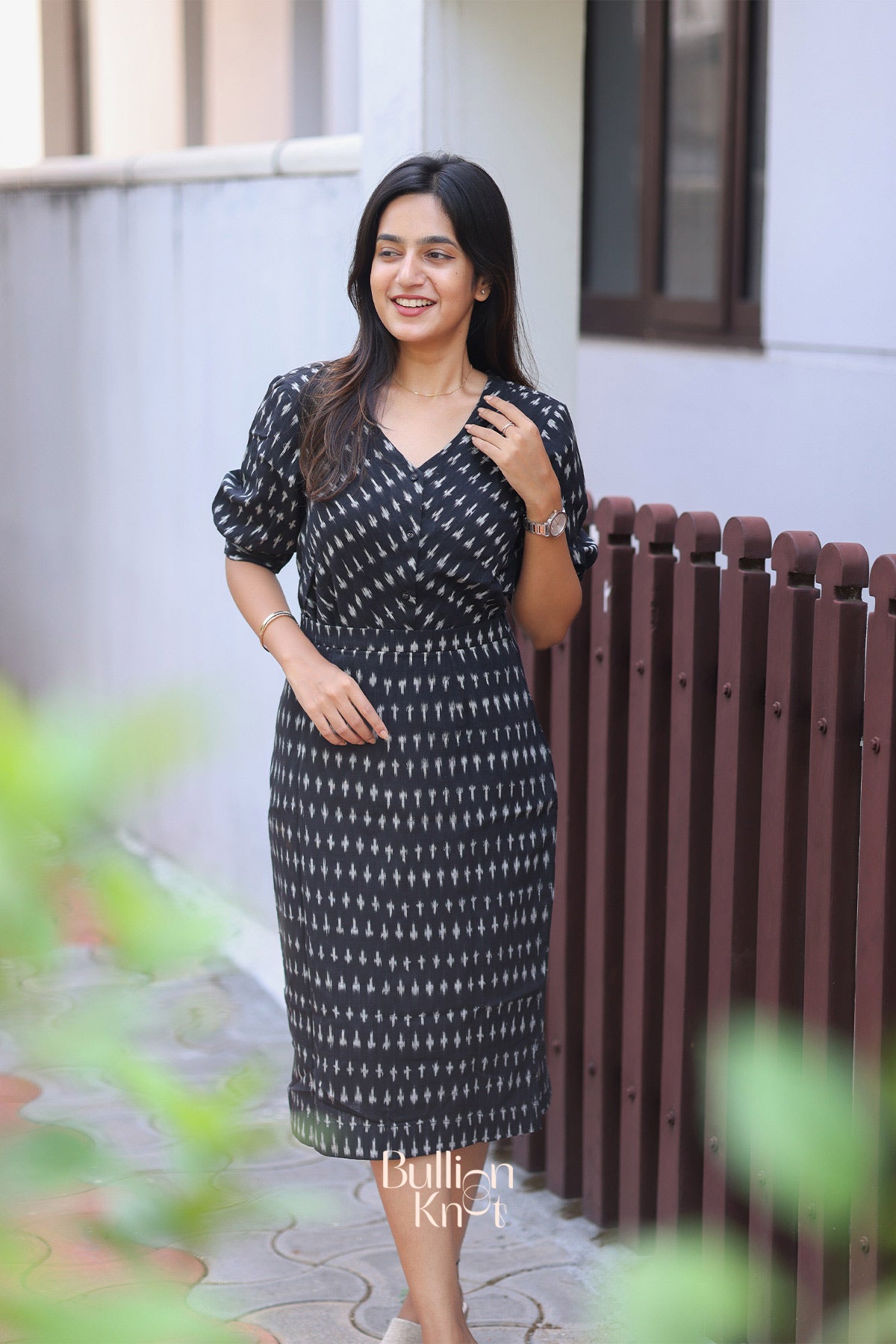 Boho Ikkat Co-ord Set in Black