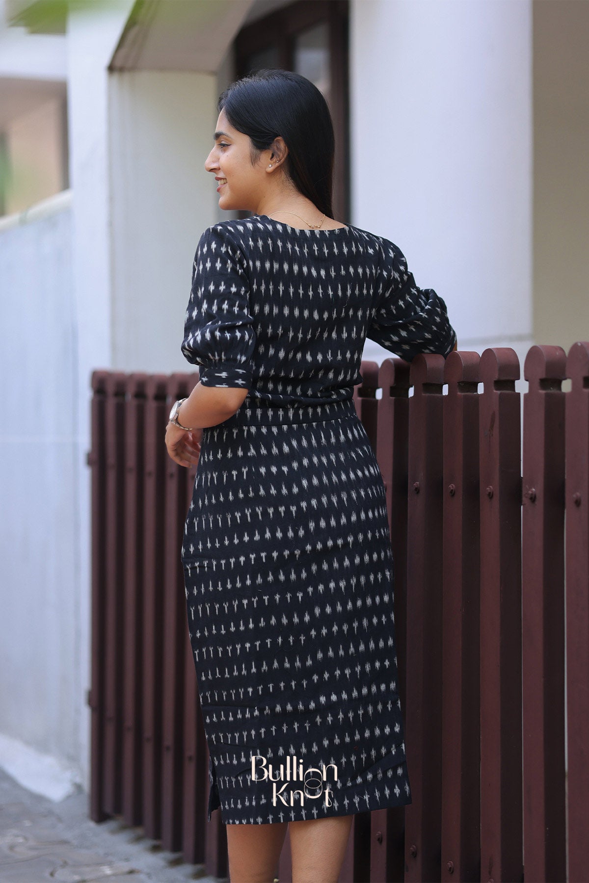 Boho Ikkat Co-ord Set in Black