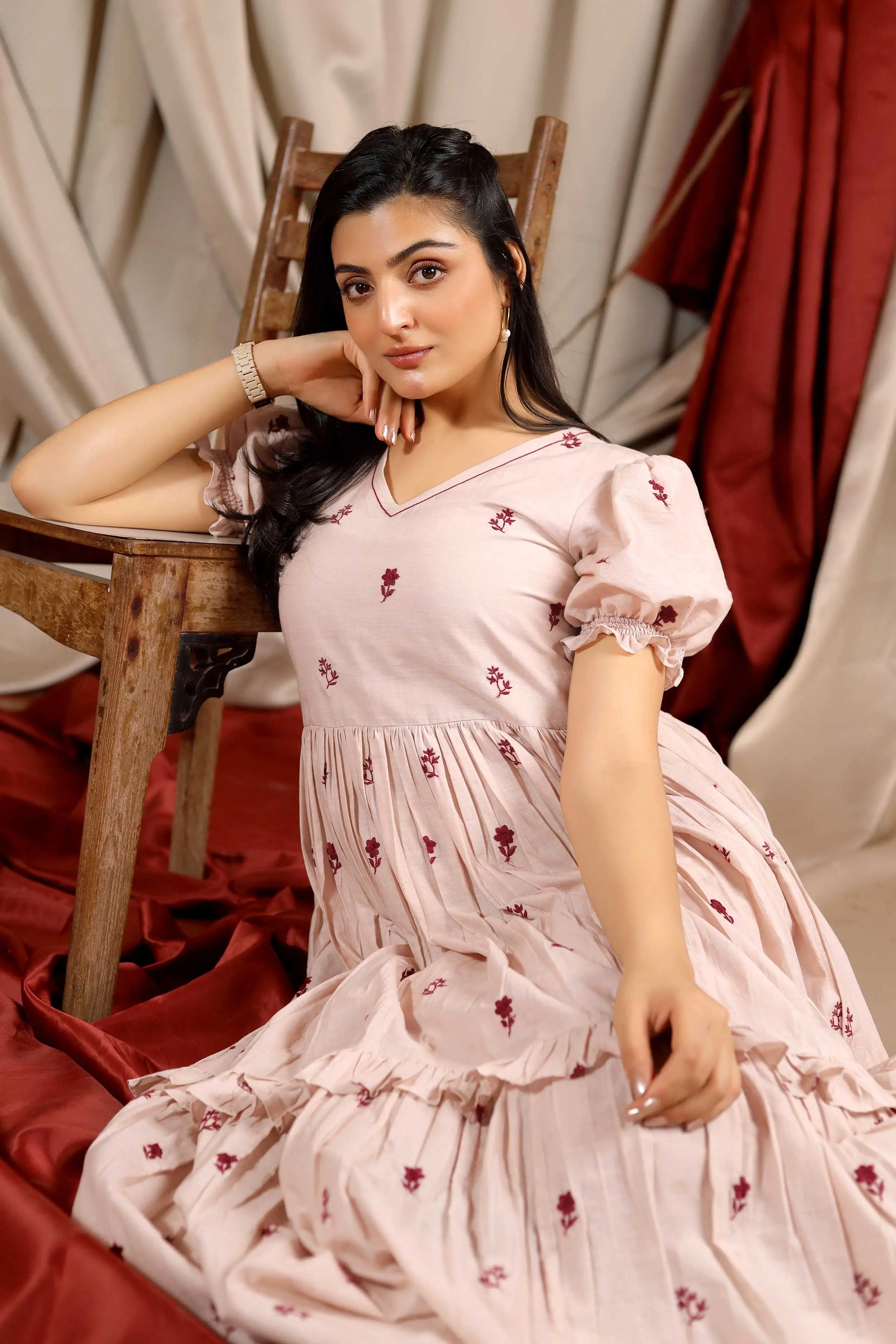 pink long dress - Bullionknot