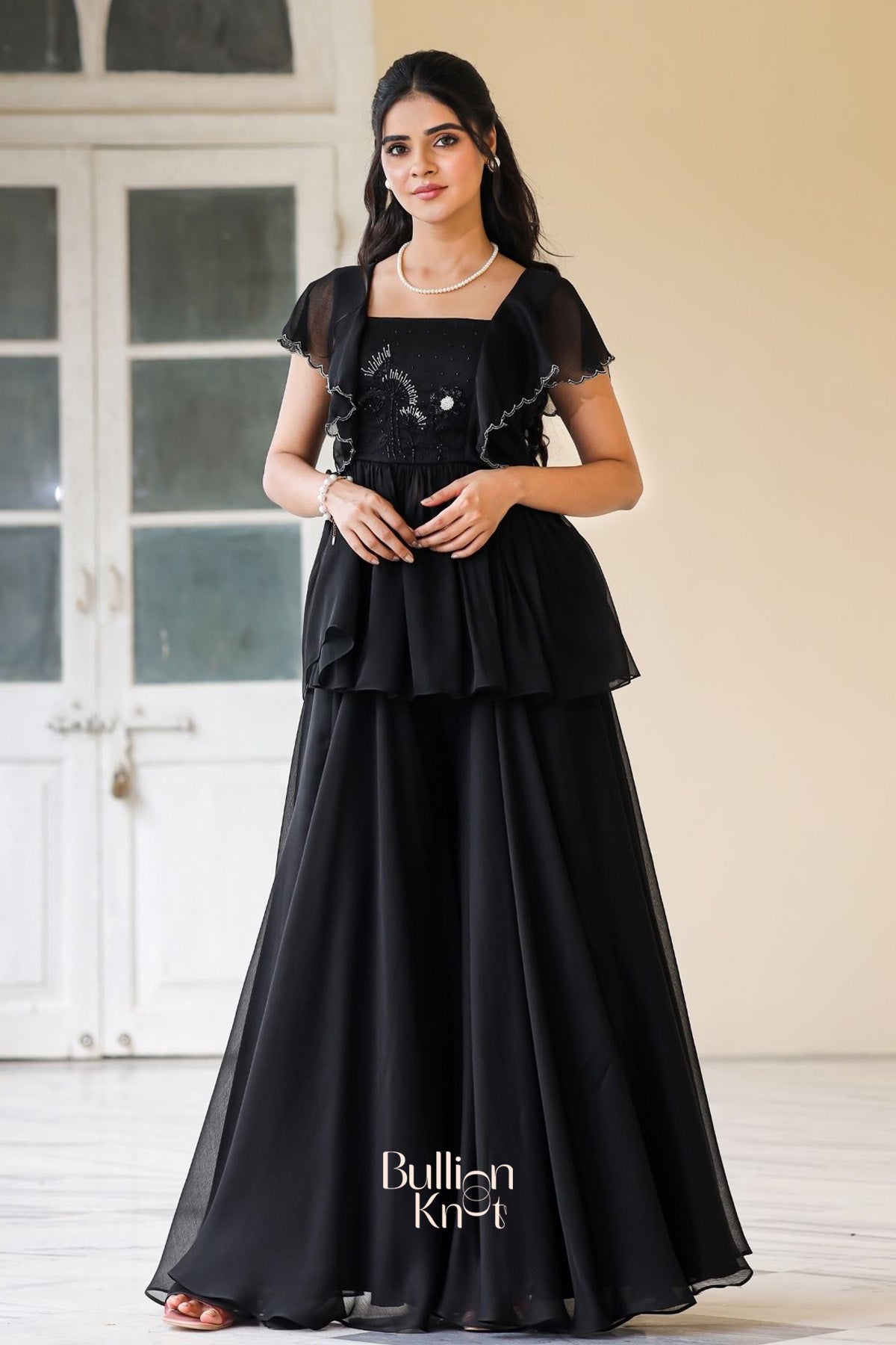 Celestial Indo Western in Black