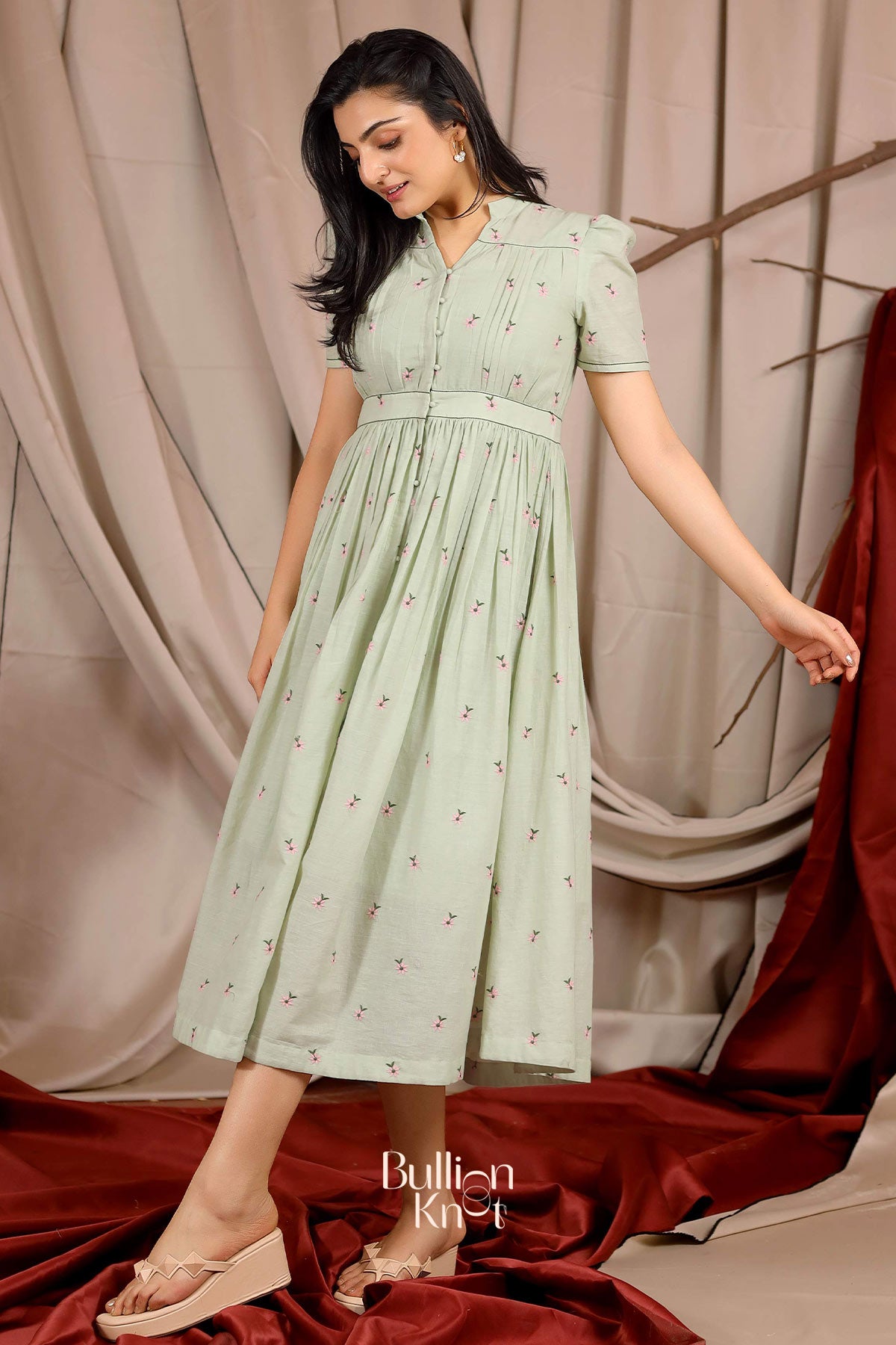 Charlotte Summer Midi (Dress) in Pista