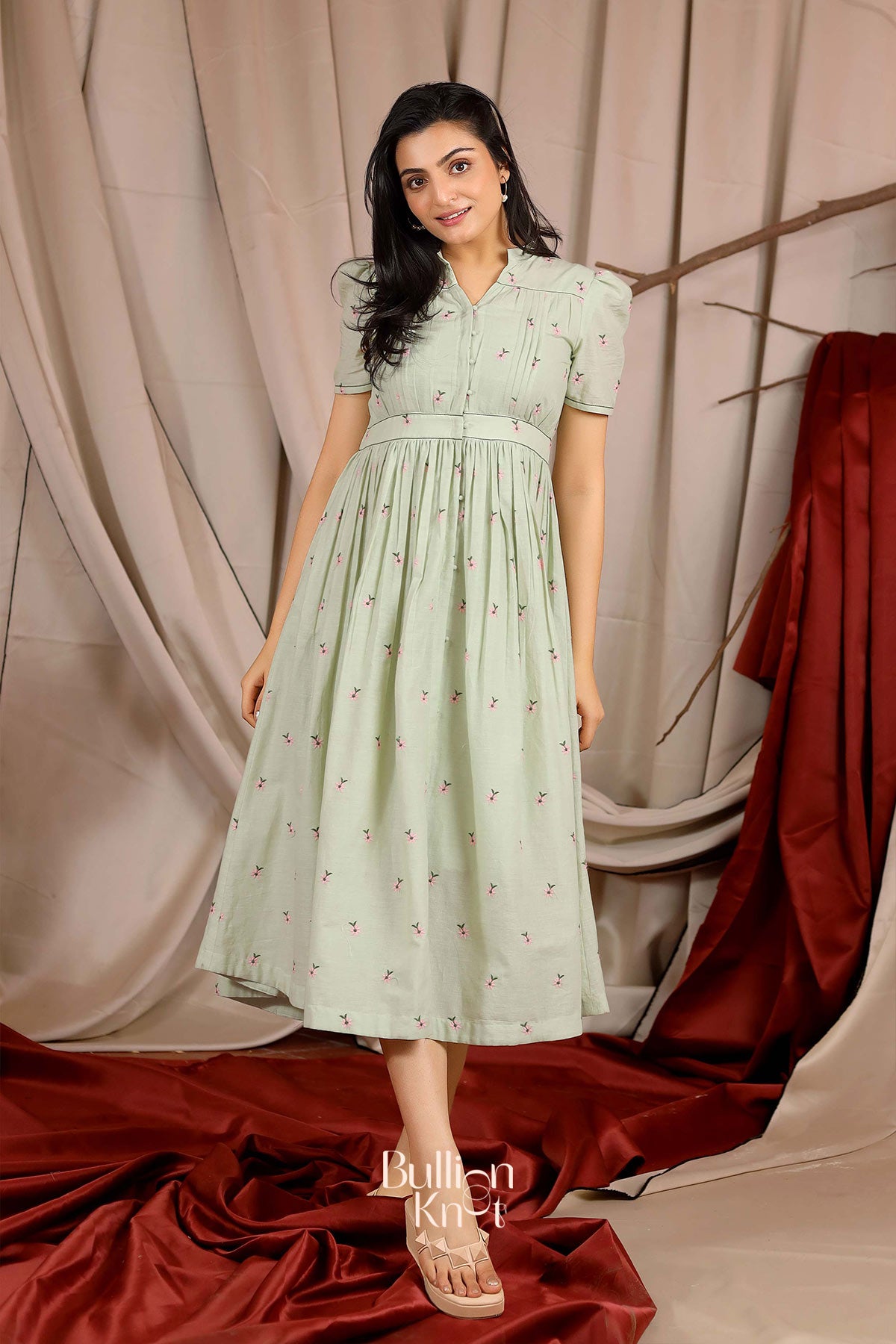 Charlotte Summer Midi (Dress) in Pista