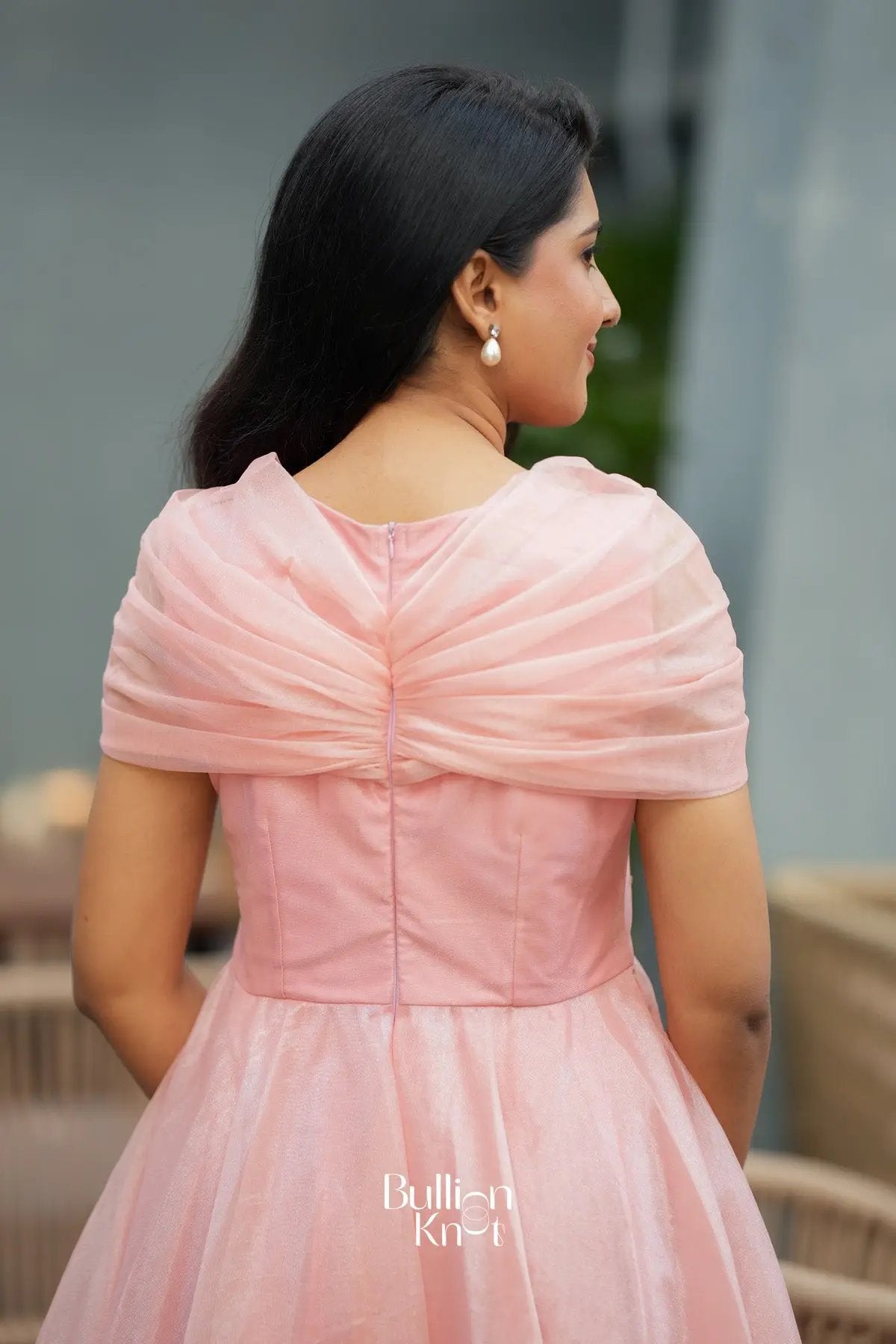 Cindrella Blush Pink Layered Umbrella Flare Maxi Dress M / Floral Cindrella Blush Pink Layered Umbrella Flare Maxi Dress M / Floral