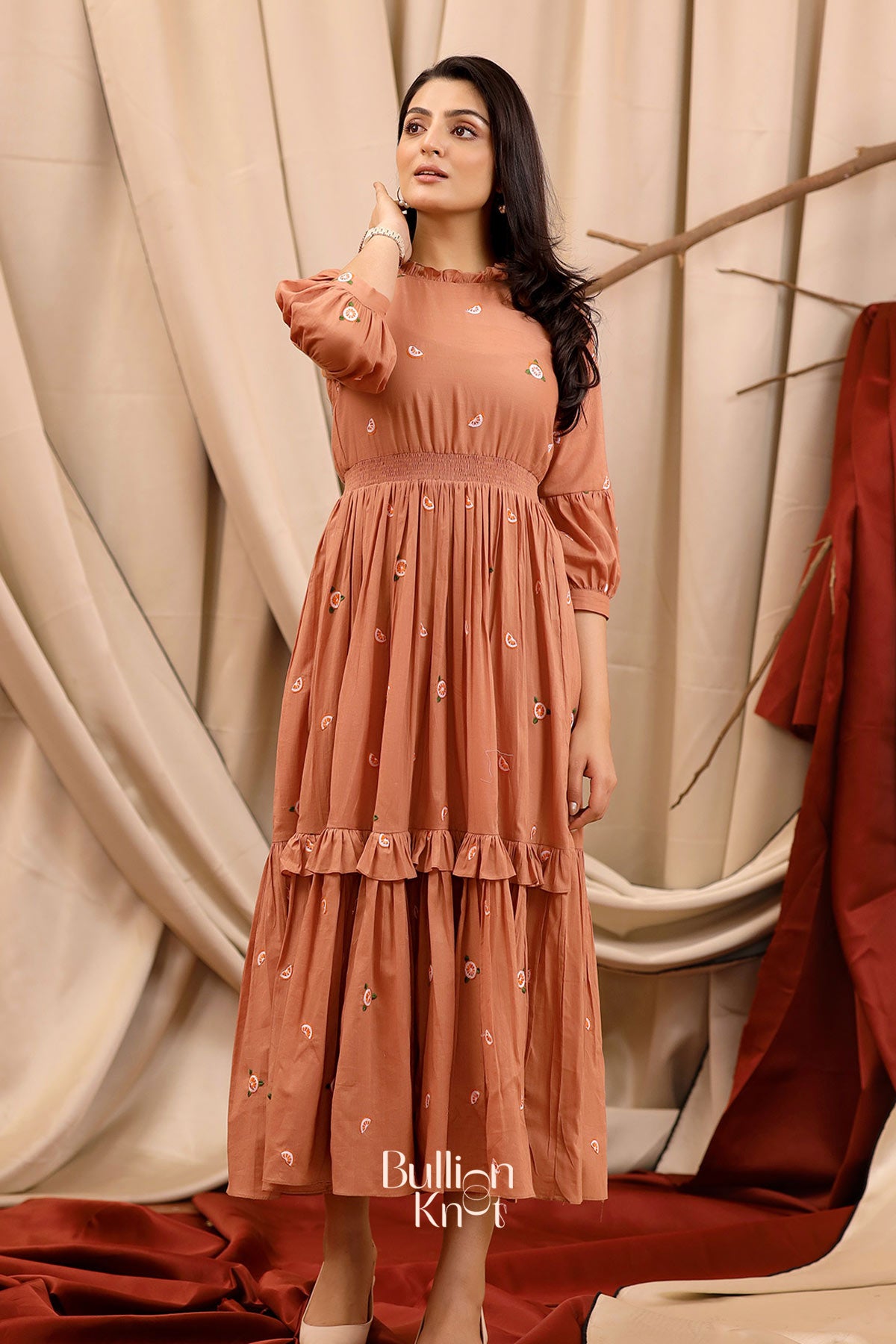 Colimbine Summer Midi (Dress) in Rust Brown
