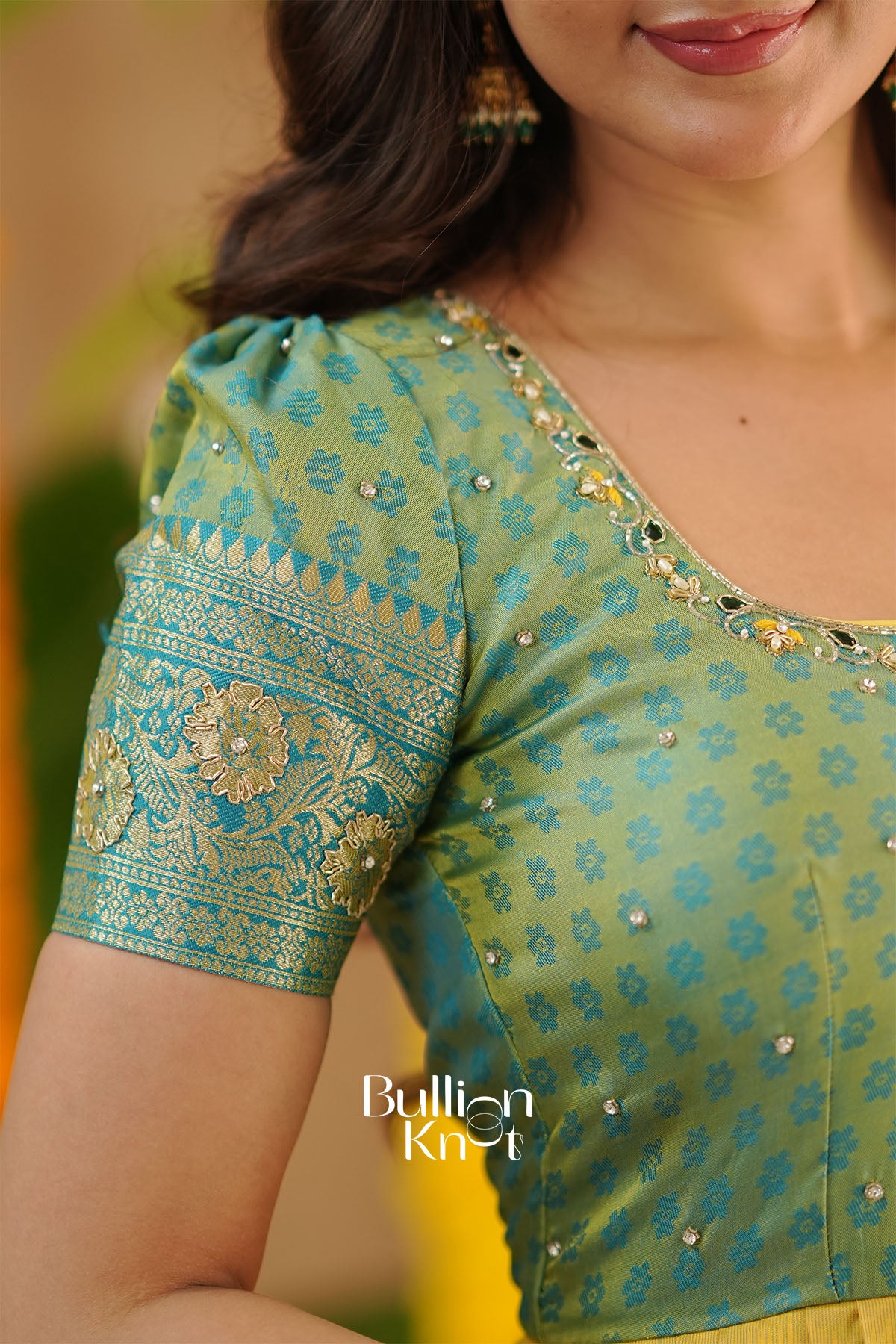 Yogita Banarasi Silk Pattu (Dress) in Yellow