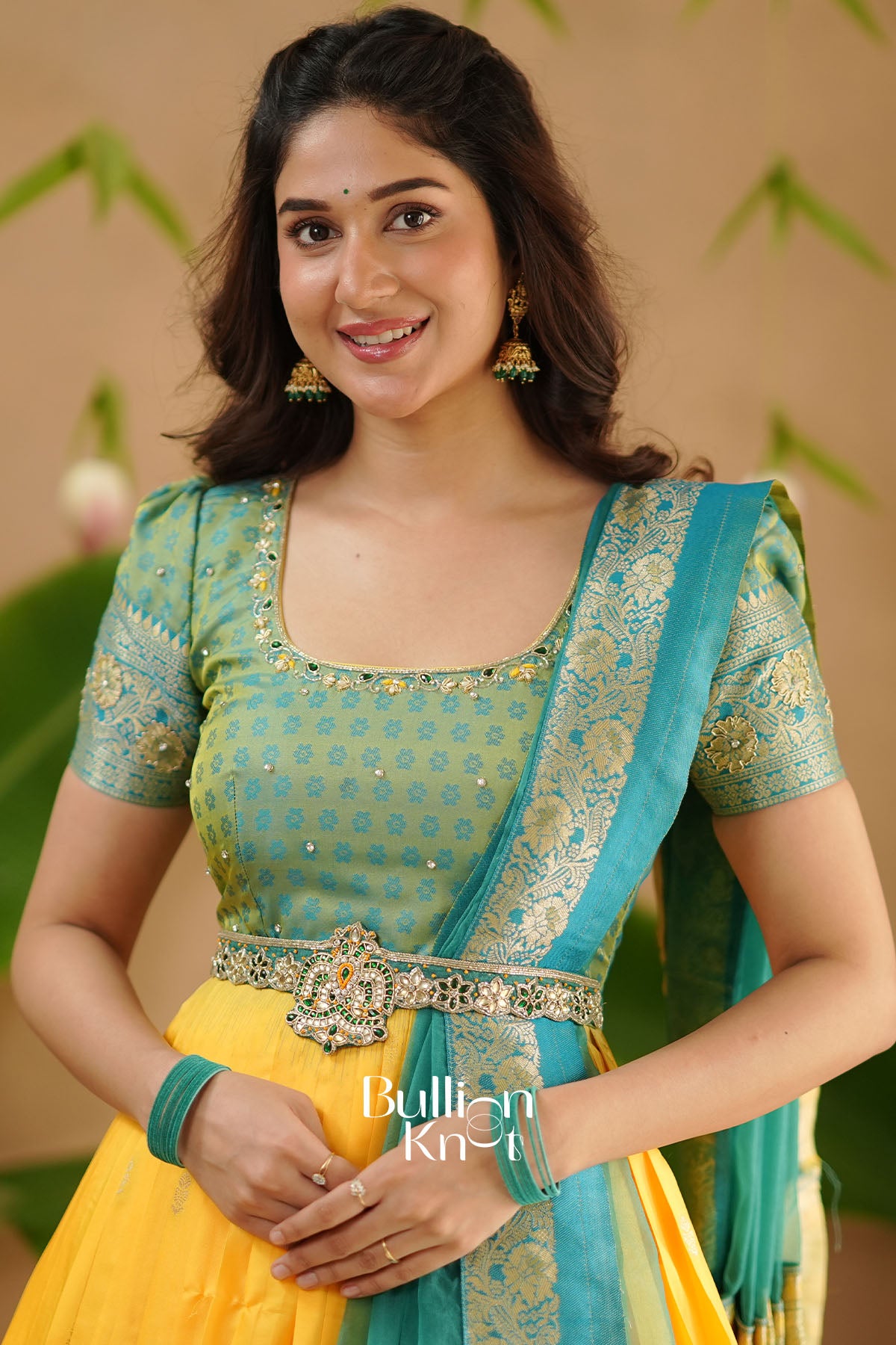 Yogita Banarasi Silk Pattu (Dress) in Yellow