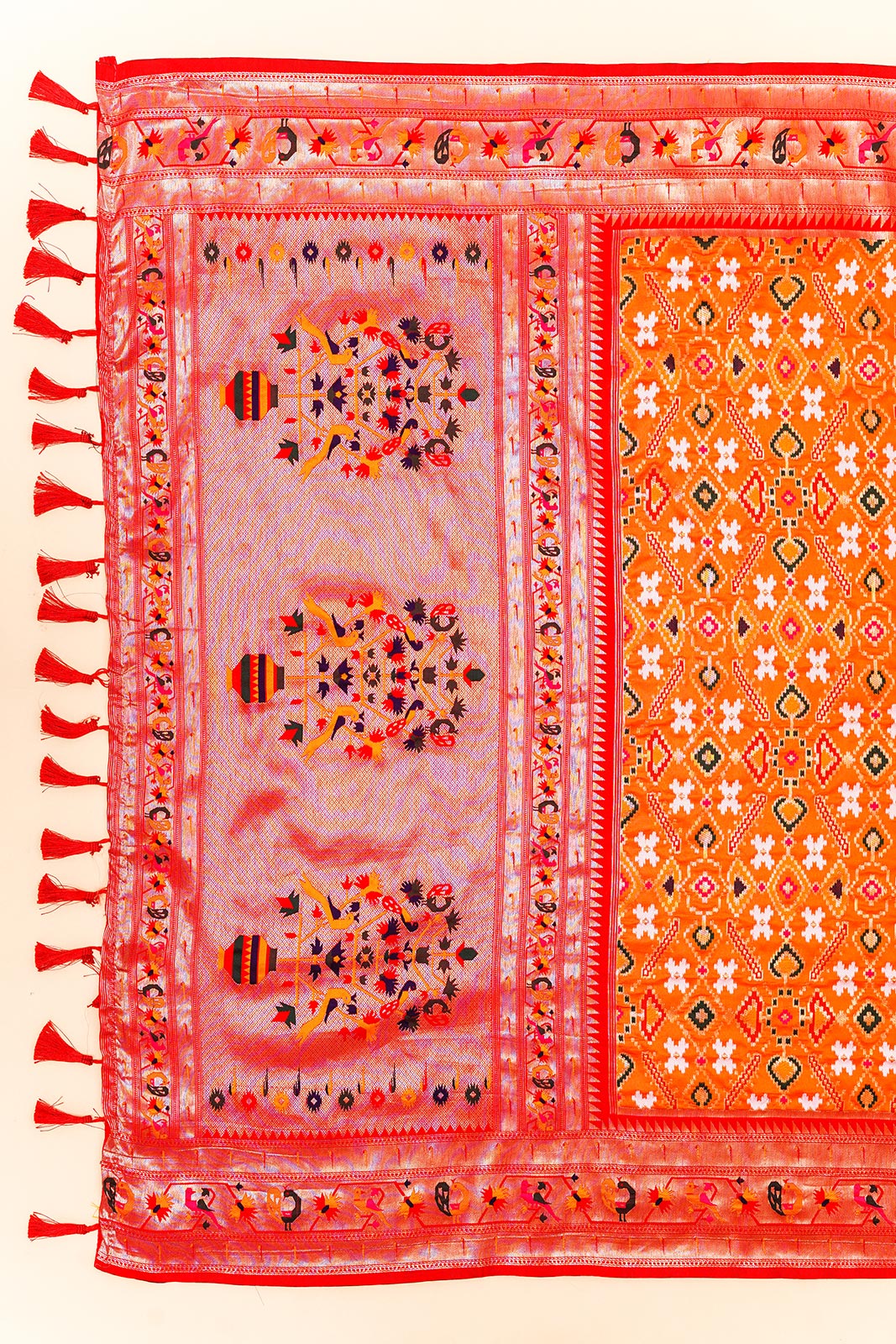 Patan Patola Silk Ikat Mustered Yellow Saree