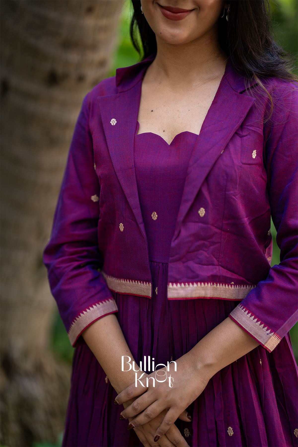 Ridhima Handloom Midi(Dress) in Magenta