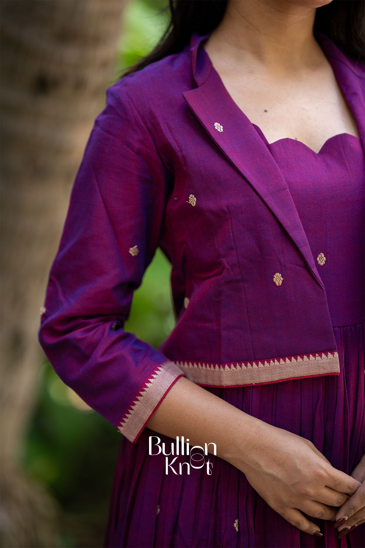 Ridhima Handloom Midi(Dress) in Magenta
