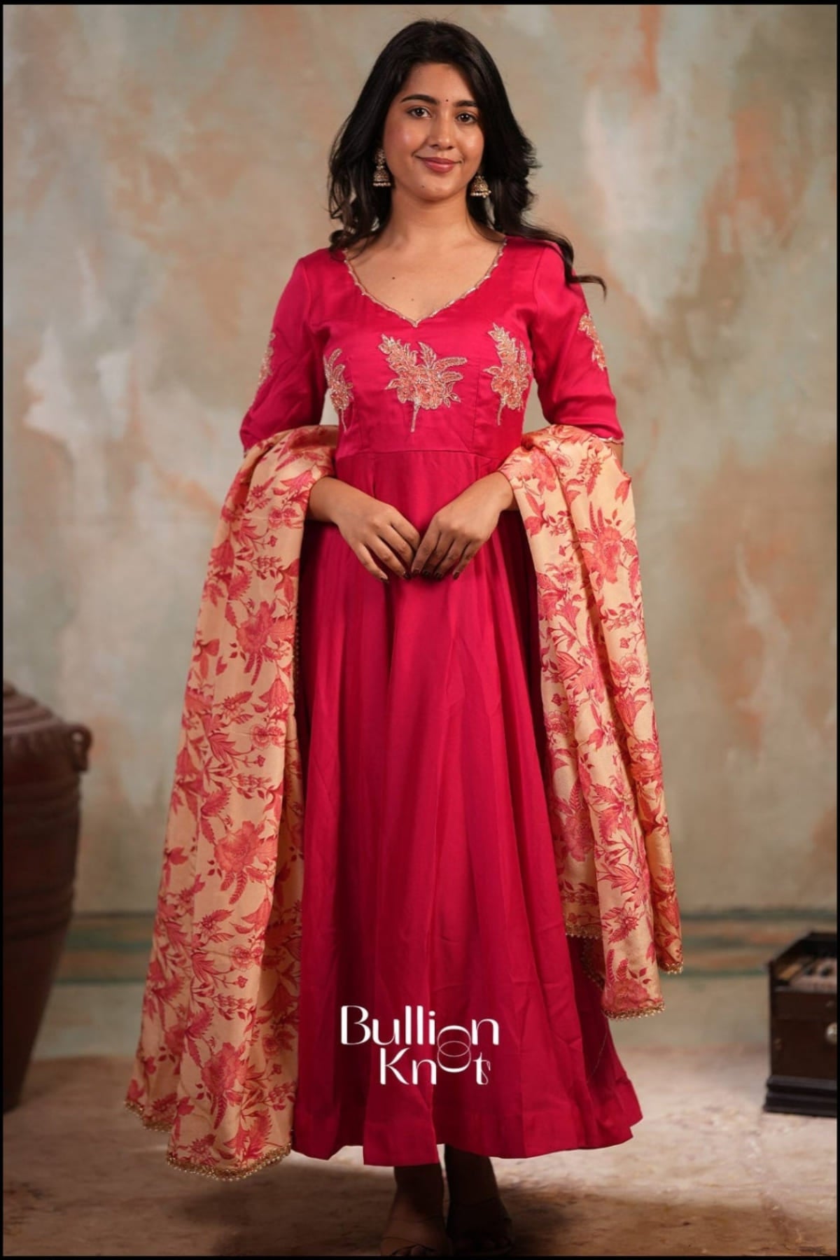 Palash Rangoli Silk Anarkali Dress - Fully Stitched Pink