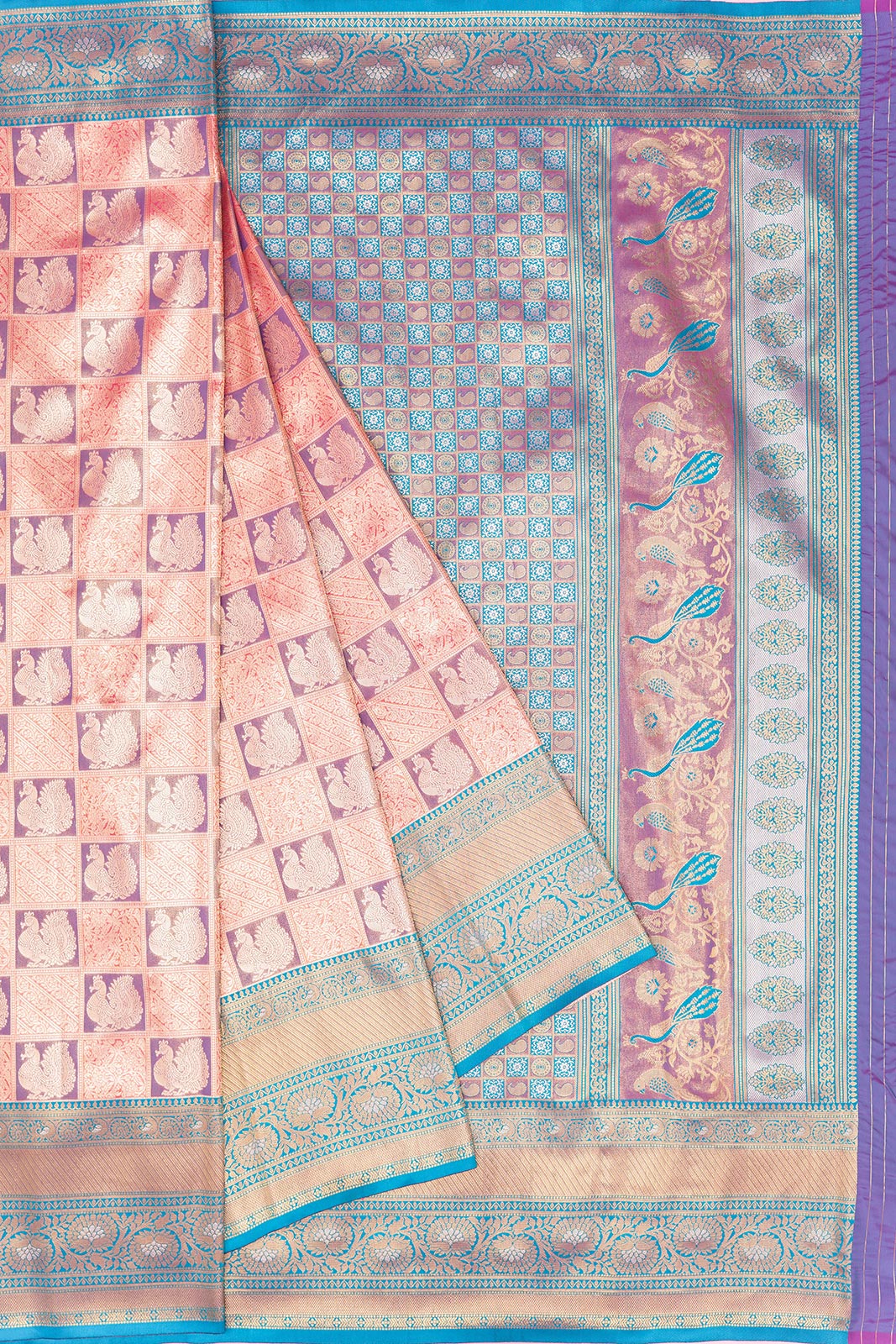 Kanchipuram Silk Tissue Pink Saree