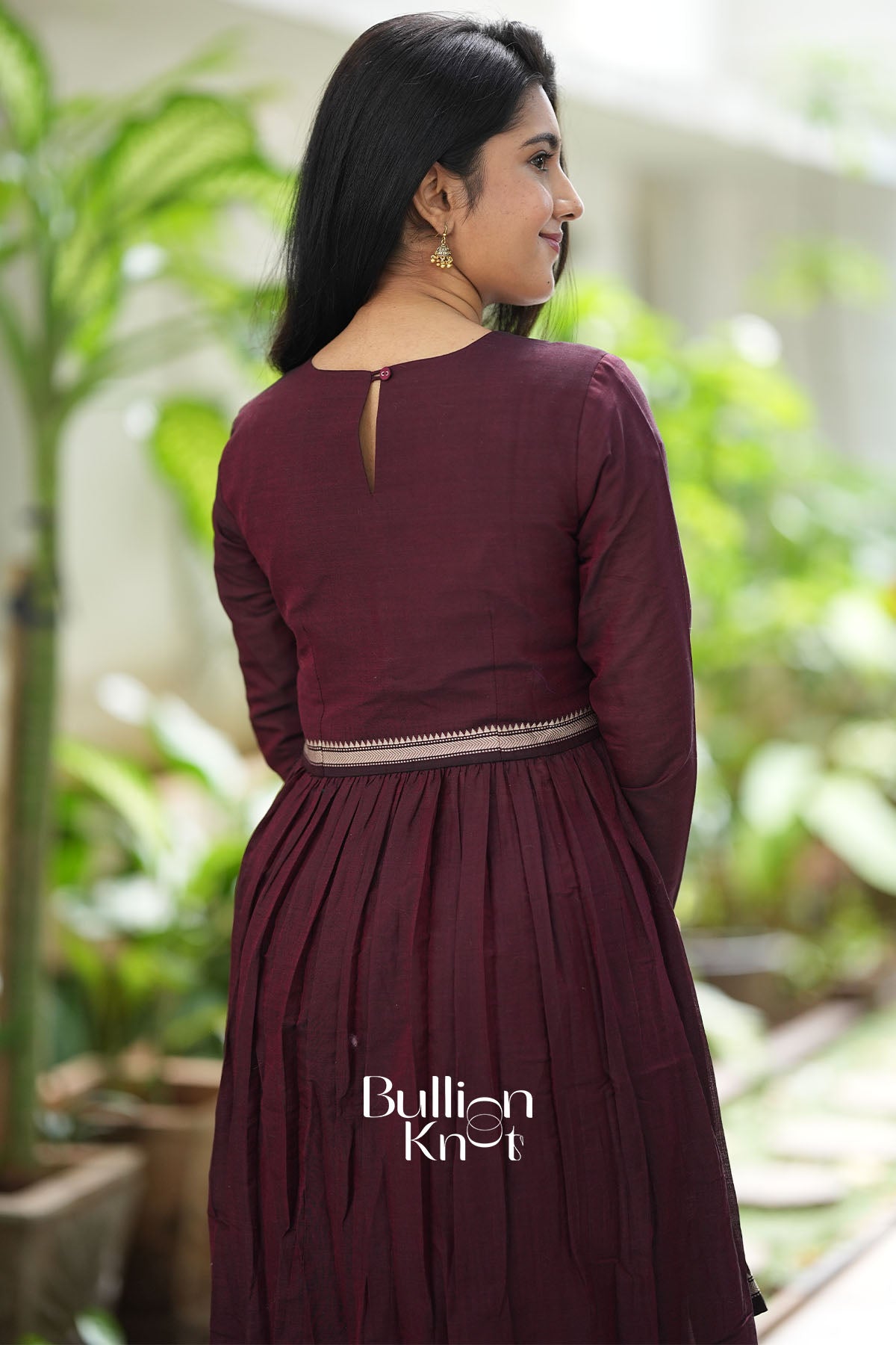 Sarvangi Handloom Kurta Set in Deep Brown