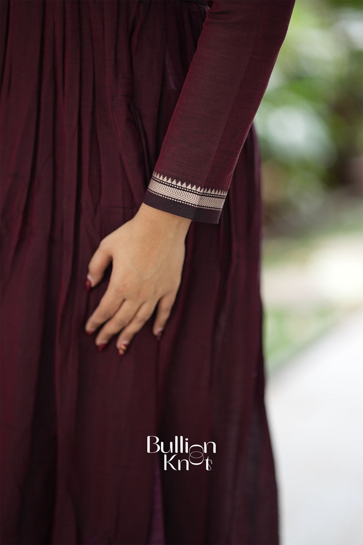 Sarvangi Handloom Kurta Set in Deep Brown