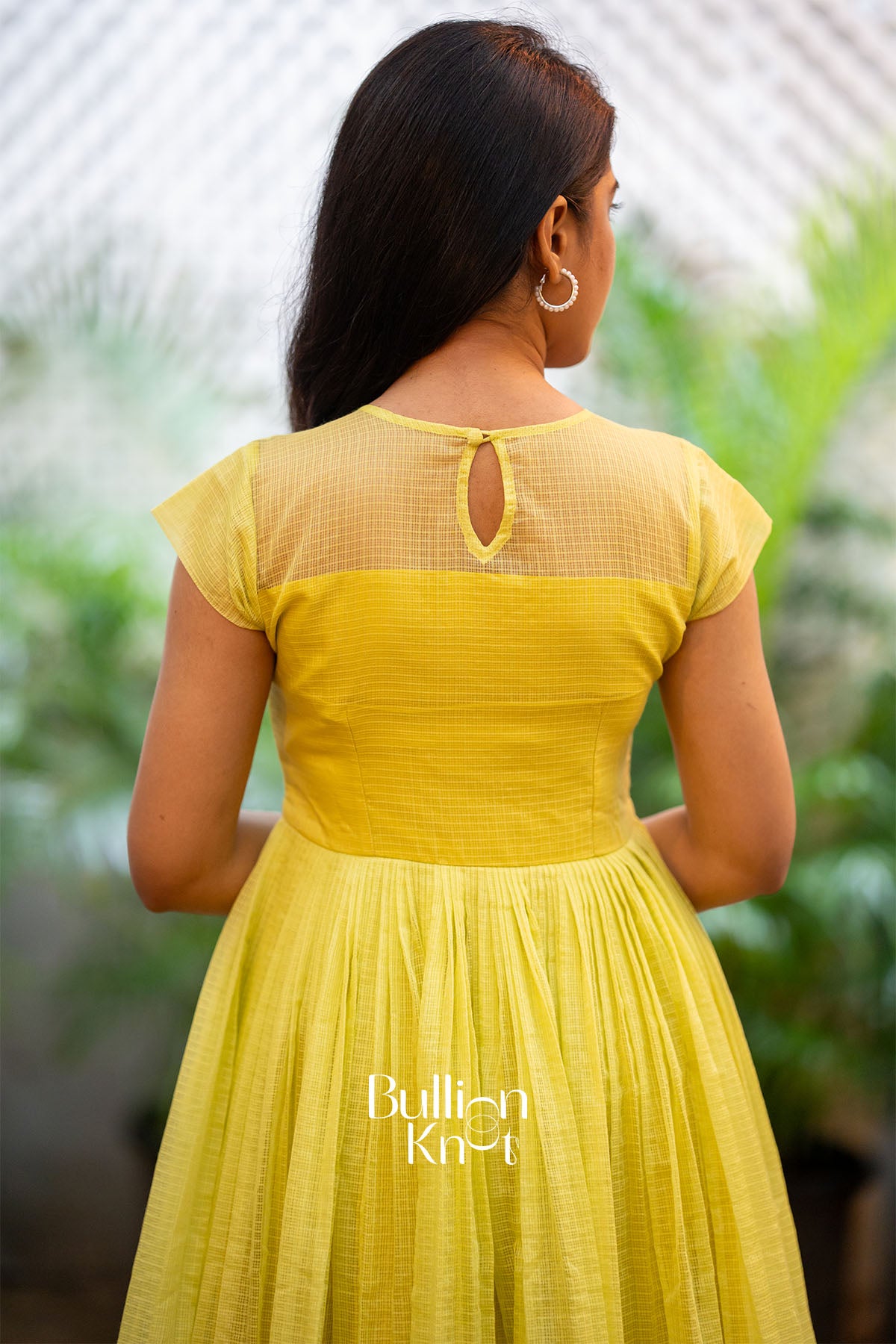 Aarzoo Kota Yellow Handwork Midi Dress