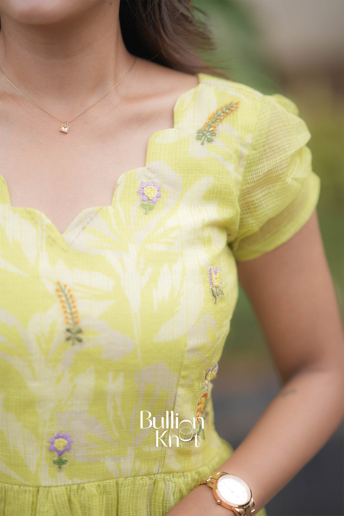 Vasant Vibe Yellow Kota Dress for Elegant Styles